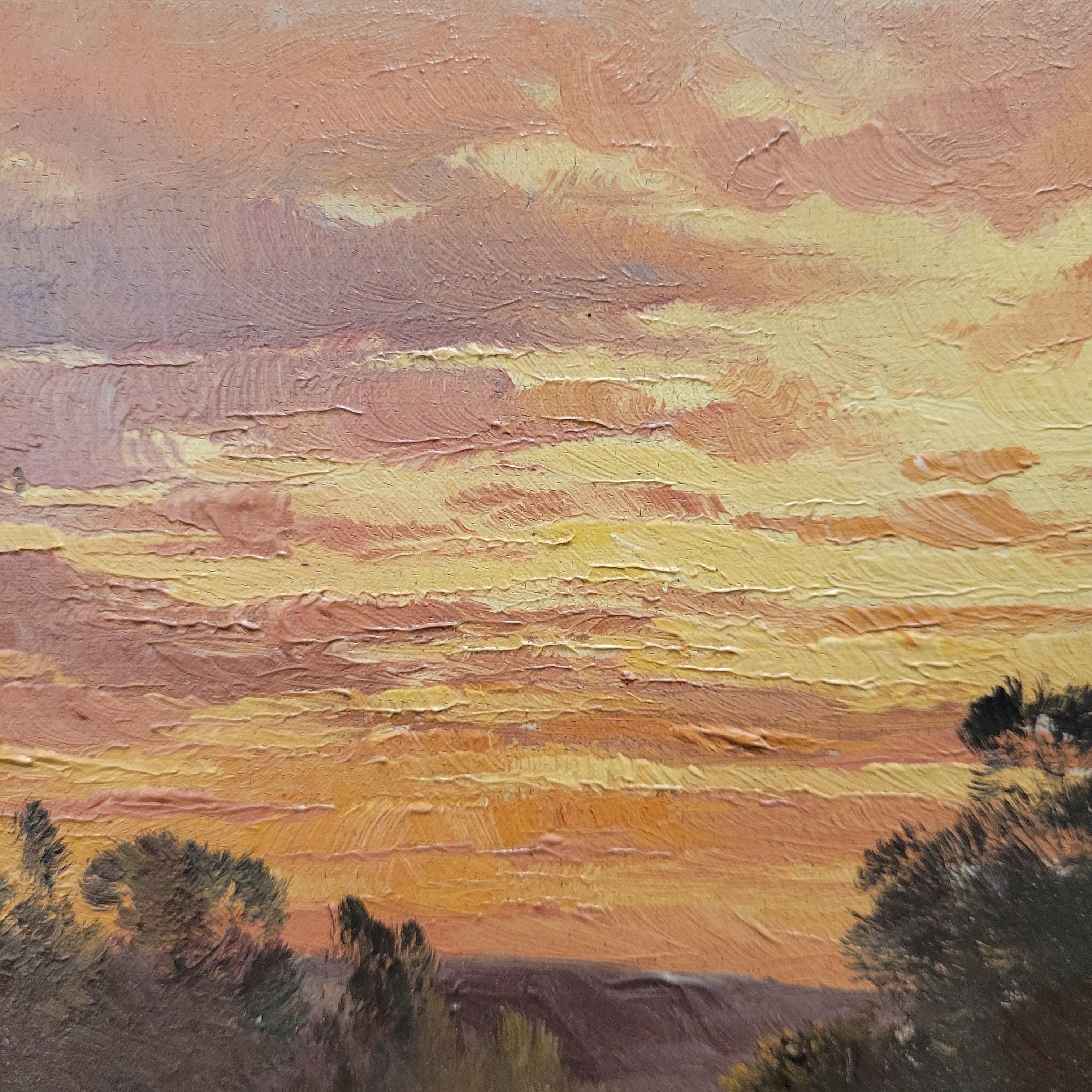 Oil on canvas France “Rural Landscape”, M. Juliany For Sale 10
