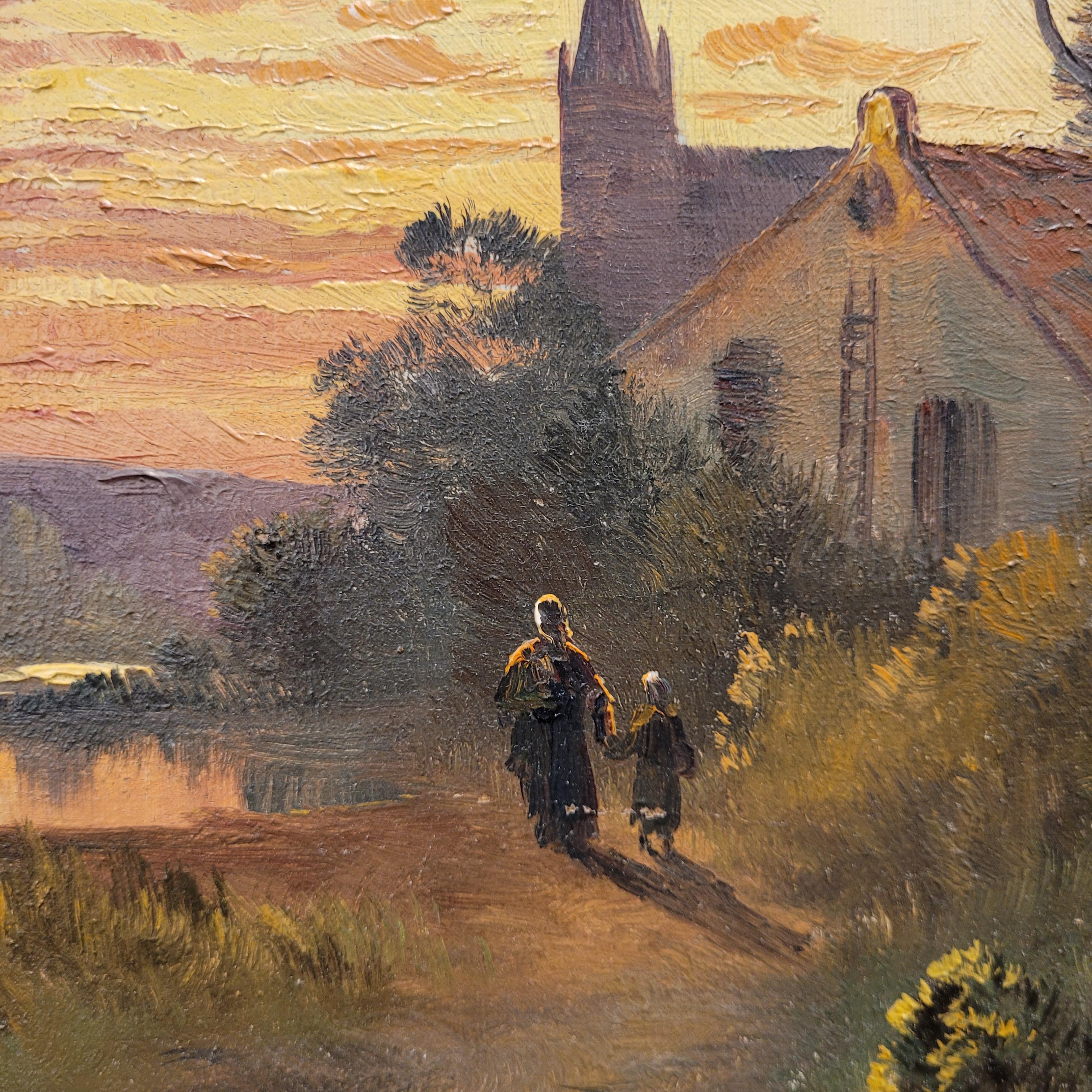 Oil on canvas France “Rural Landscape”, M. Juliany For Sale 11