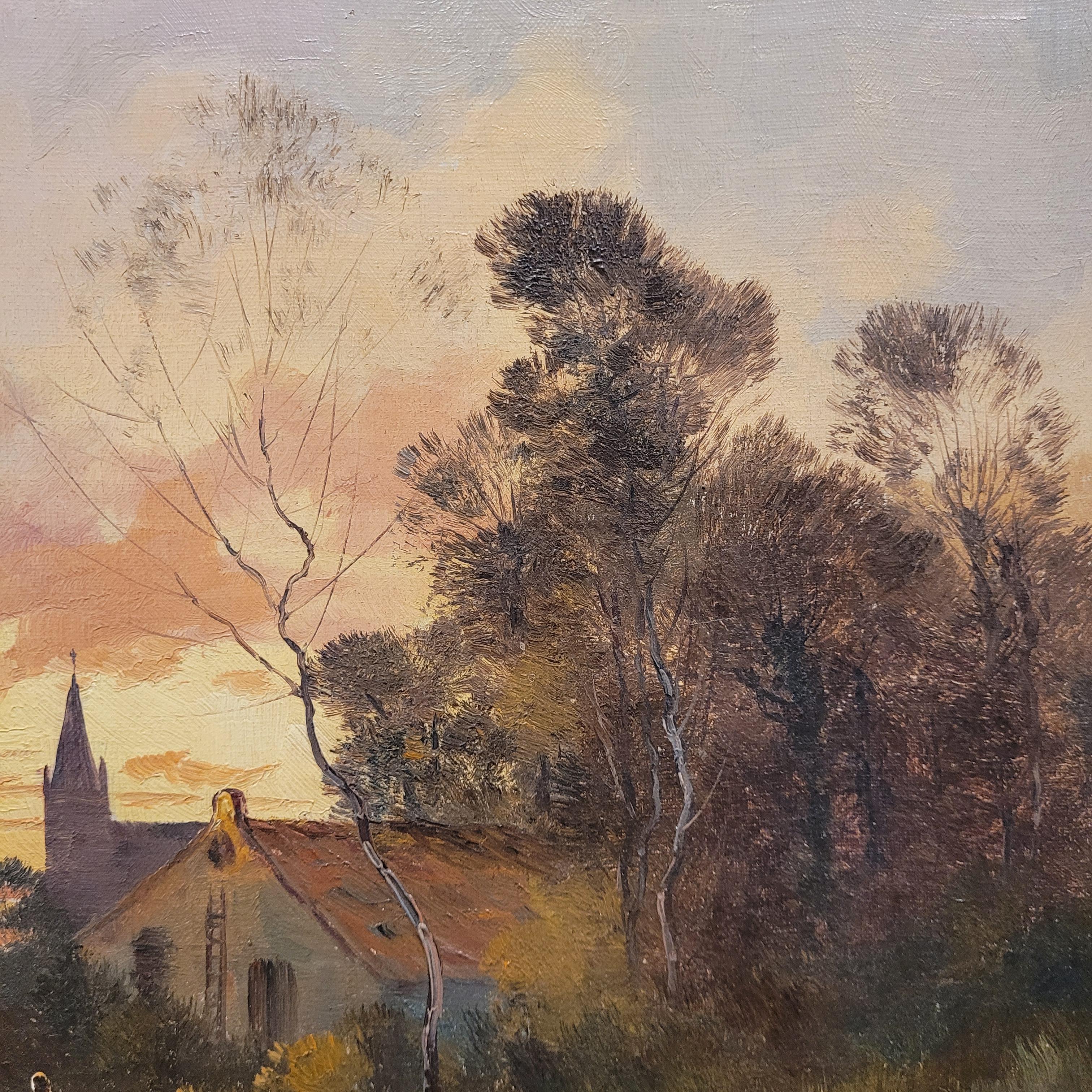 Oil on canvas France “Rural Landscape”, M. Juliany For Sale 1