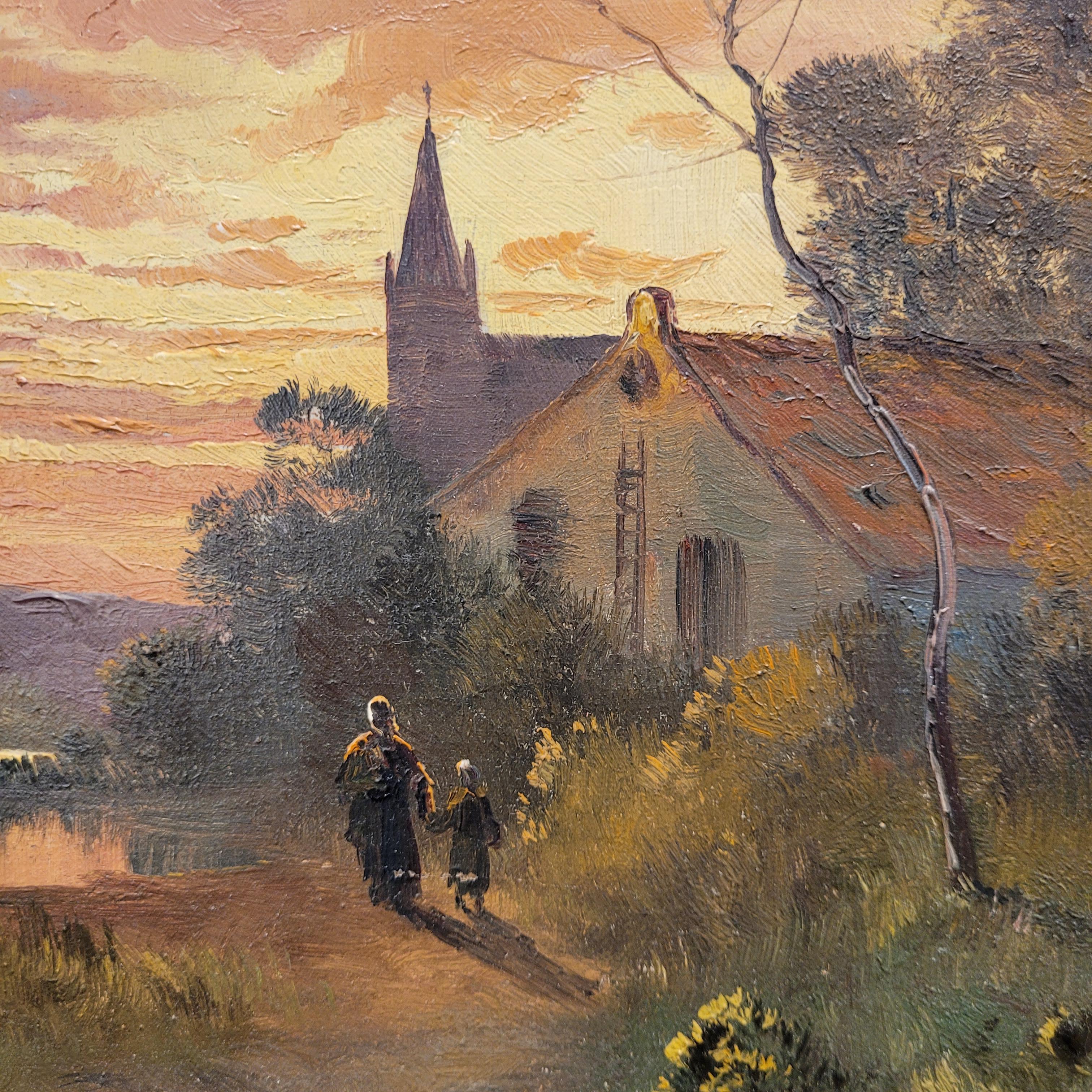 Oil on canvas France “Rural Landscape”, M. Juliany For Sale 3
