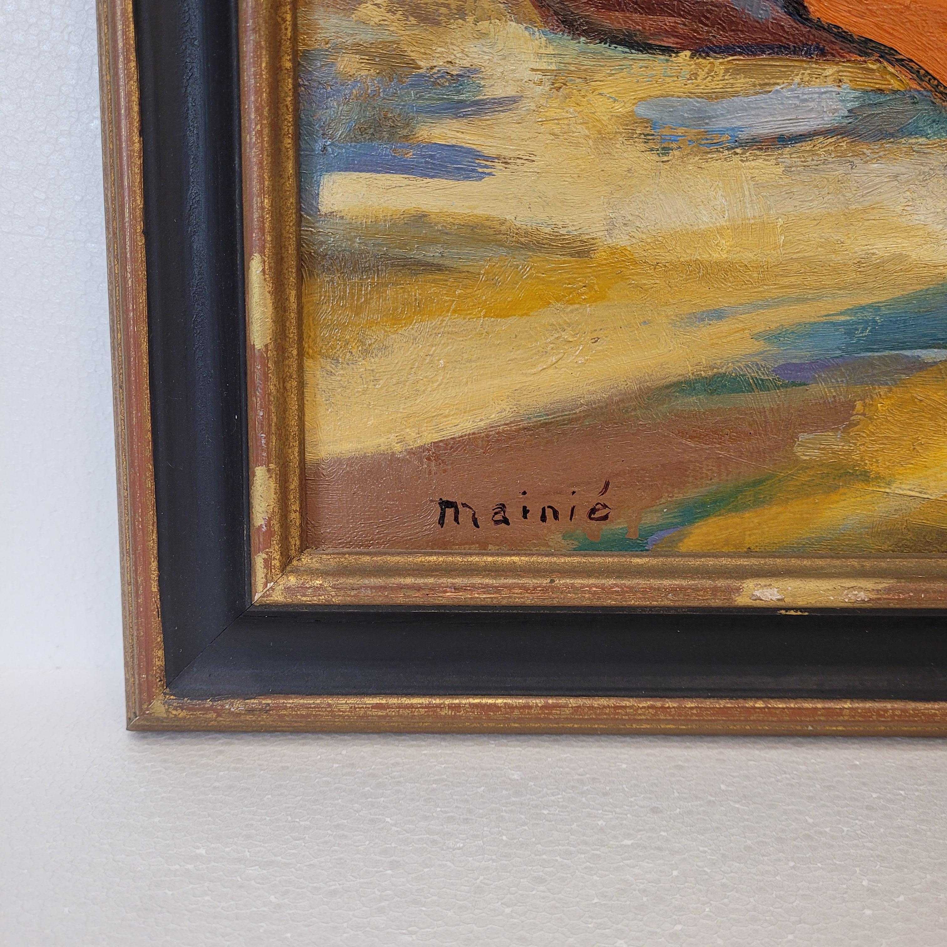 Öl auf Leinwand, Französischer Pop-Impressionismus, Boote am Ufer, Mainie im Angebot 9