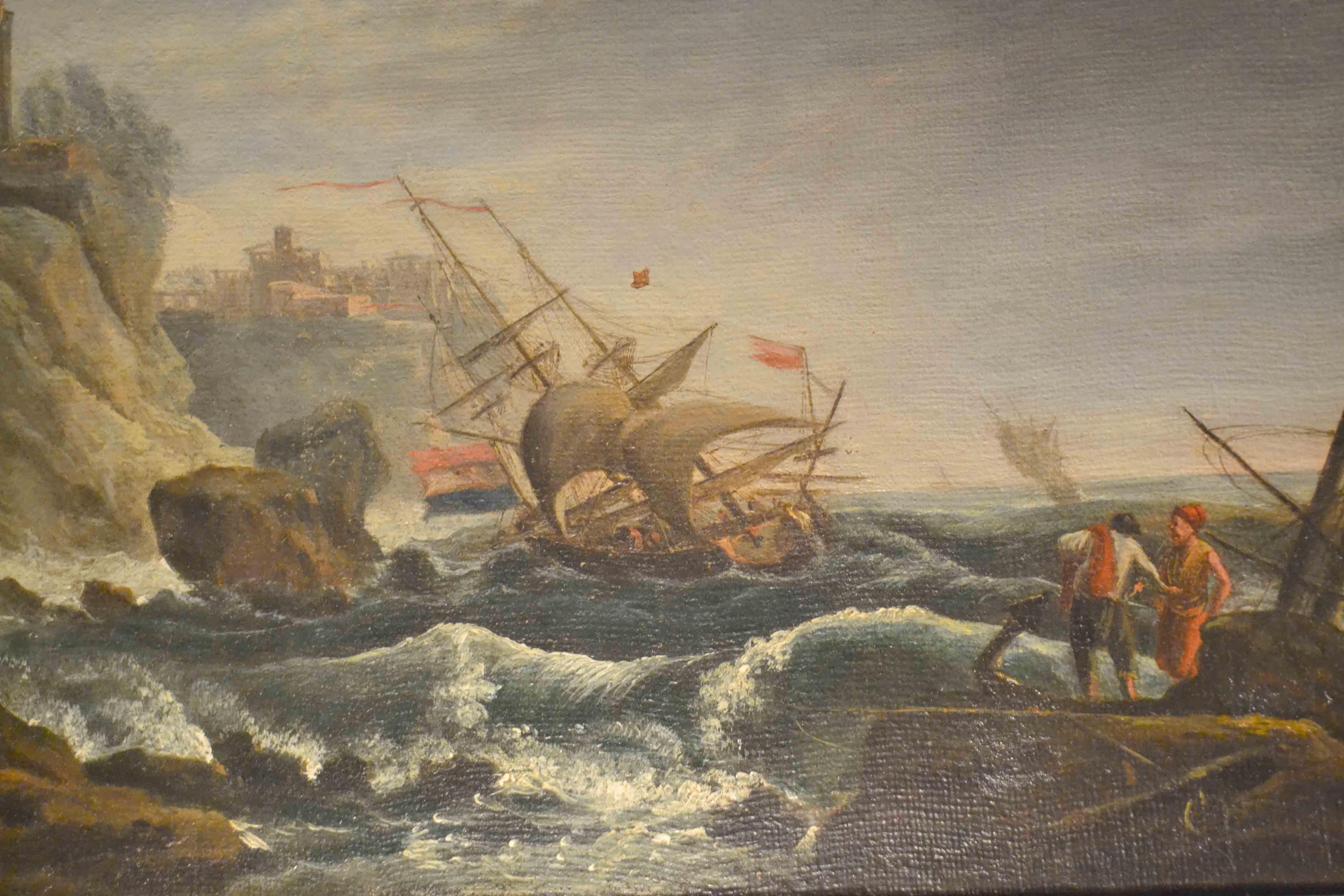 stormy coast scene after a shipwreck