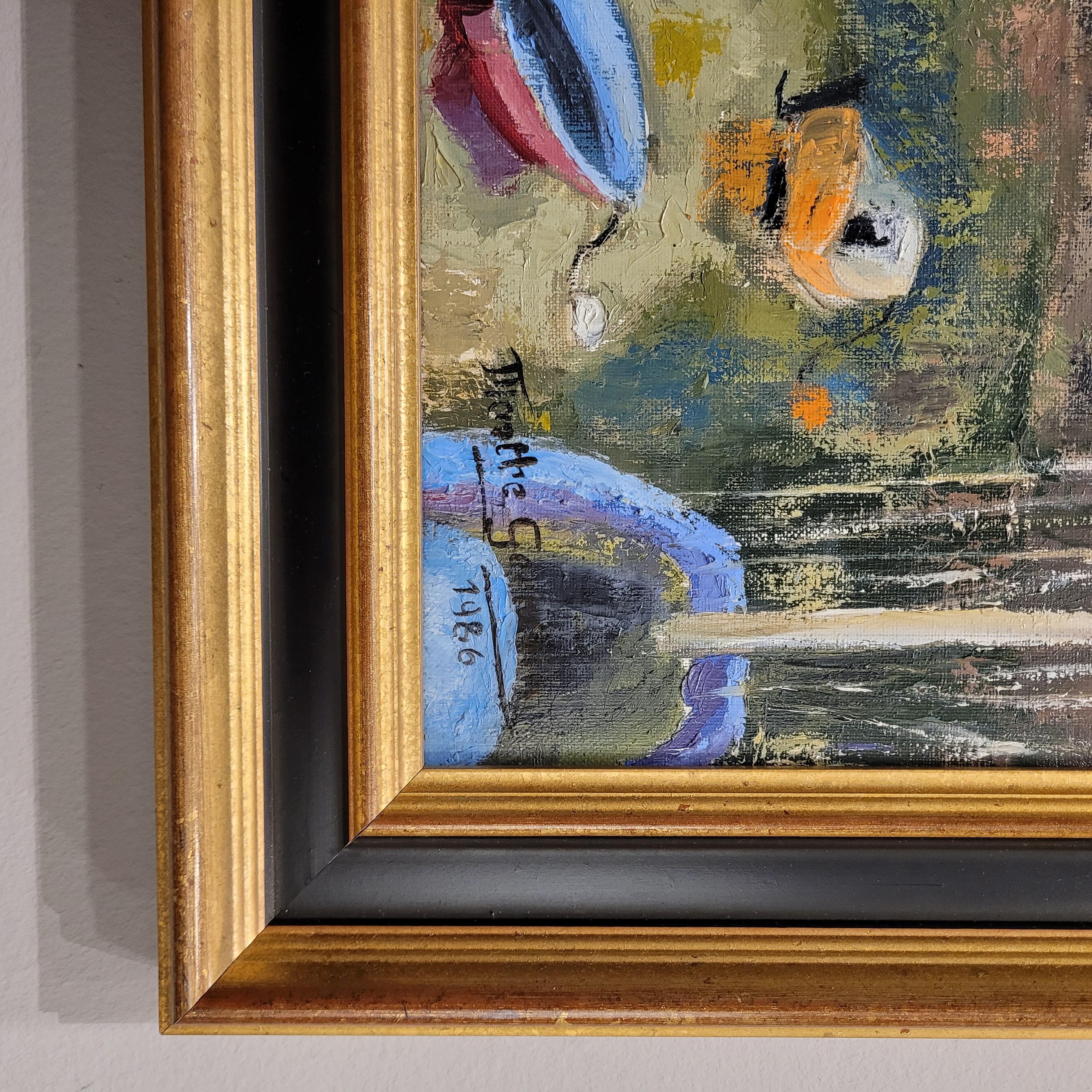 Olio su tela Post-impressionismo L'aven au port Marthe Germain Francia in vendita 10