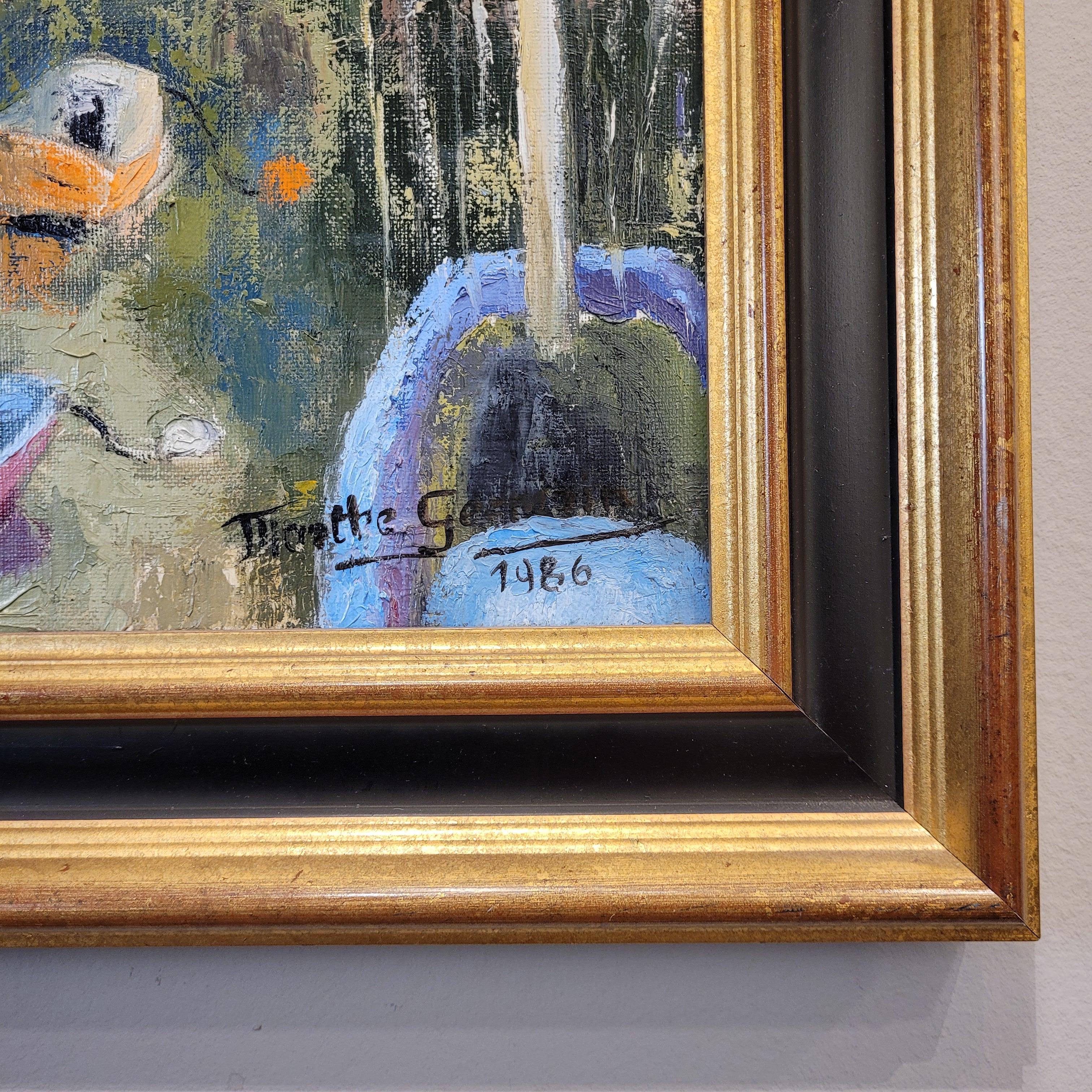Olio su tela Post-impressionismo L'aven au port Marthe Germain Francia in vendita 1