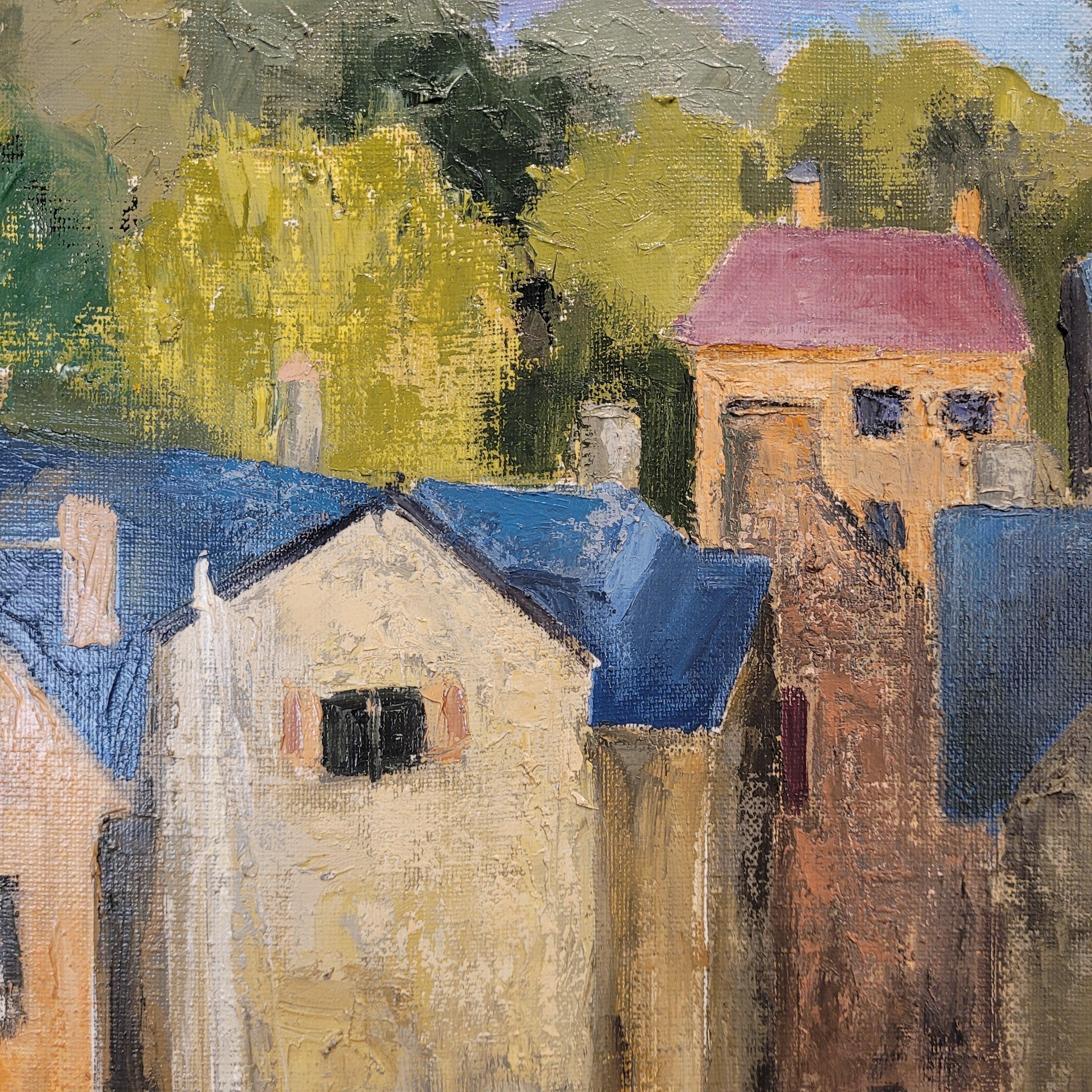 Olio su tela Post-impressionismo L'aven au port Marthe Germain Francia in vendita 2
