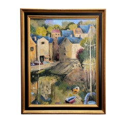 Oil on canvas Post-impressionism L’aven au port Marthe Germain France