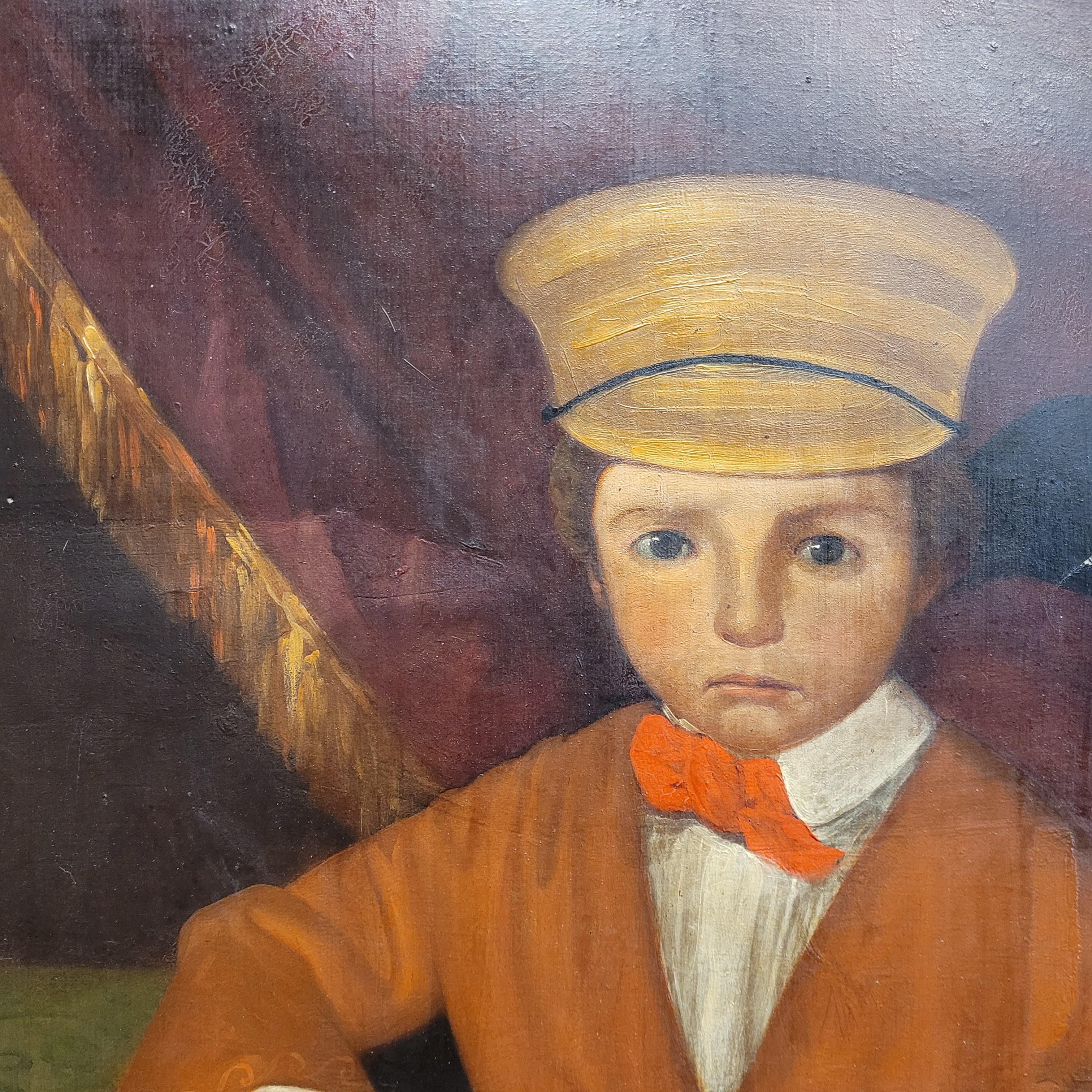 Oil on canvas Spanish “Portrait Toribio of Velasco and Viguri” For Sale 7