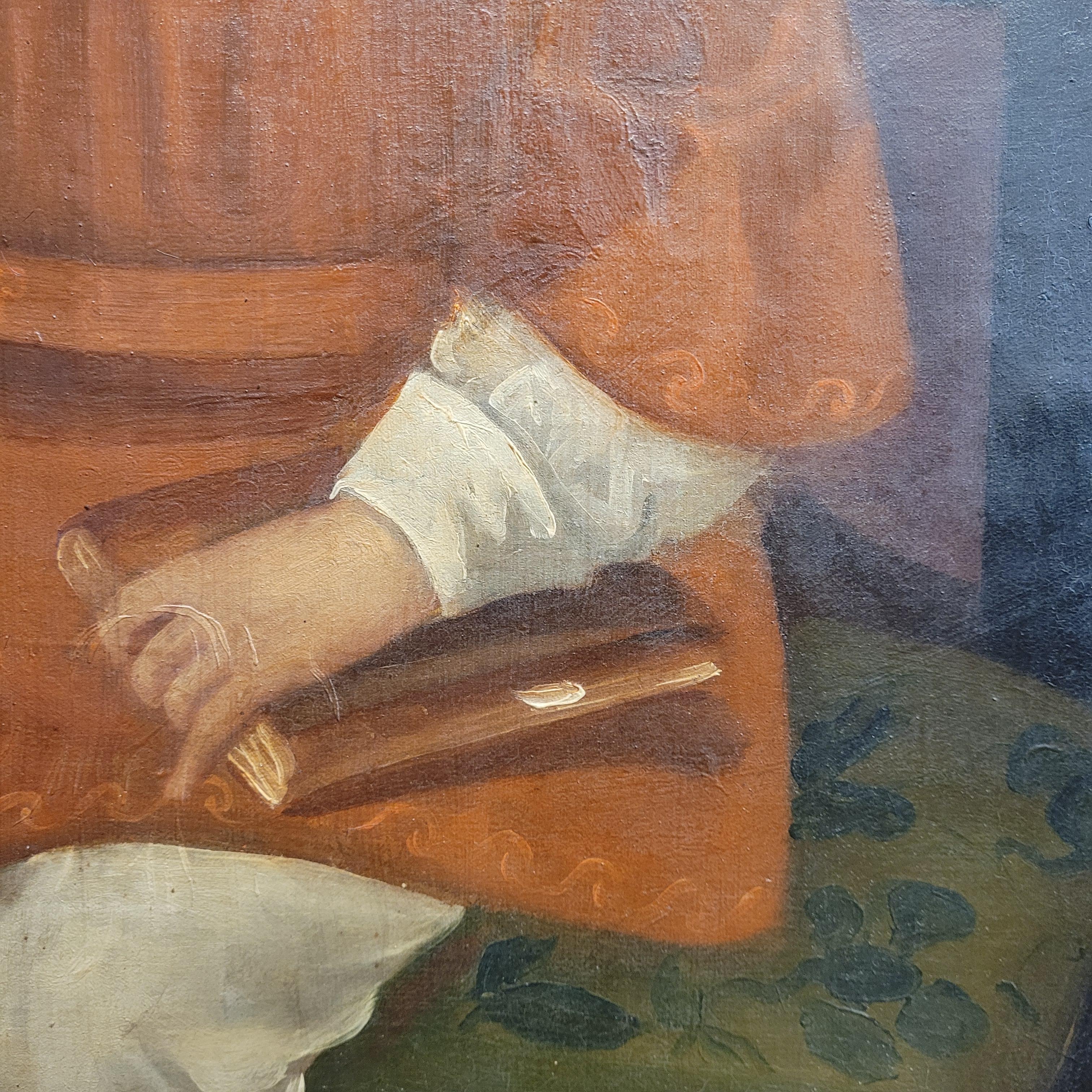 Oil on canvas Spanish “Portrait Toribio of Velasco and Viguri” For Sale 8