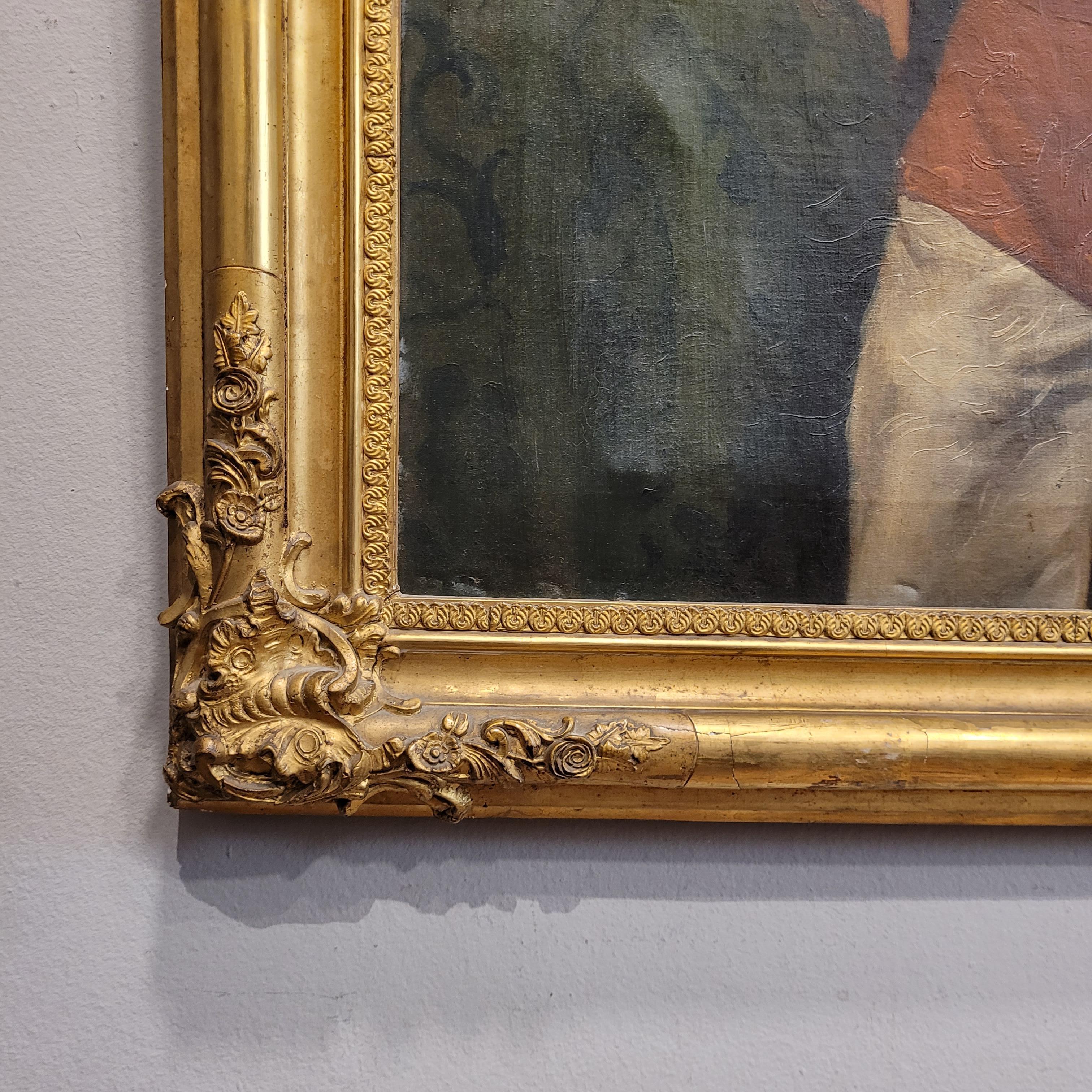 Oil on canvas Spanish “Portrait Toribio of Velasco and Viguri” For Sale 10