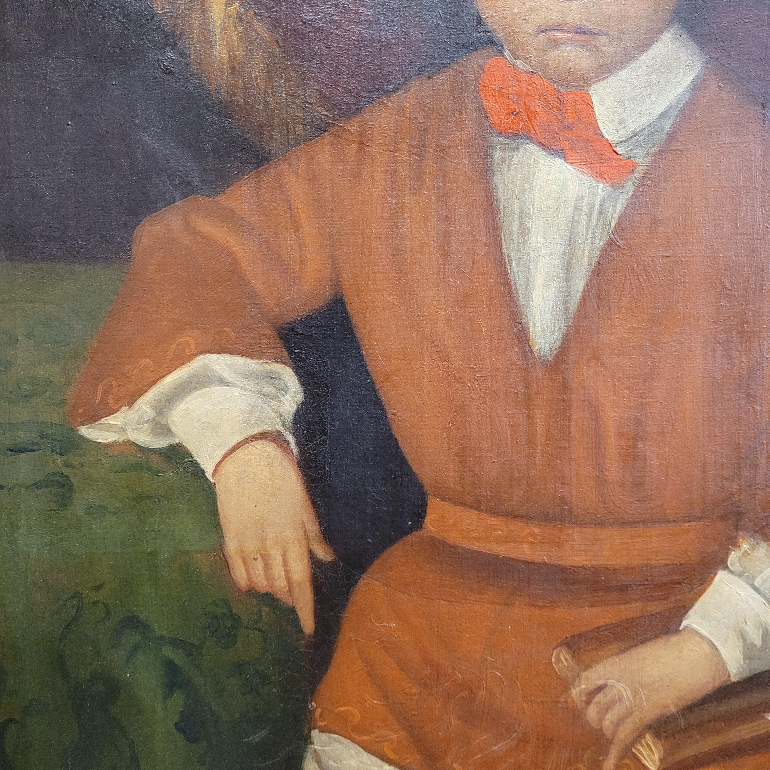 Oil on canvas Spanish “Portrait Toribio of Velasco and Viguri” For Sale 12