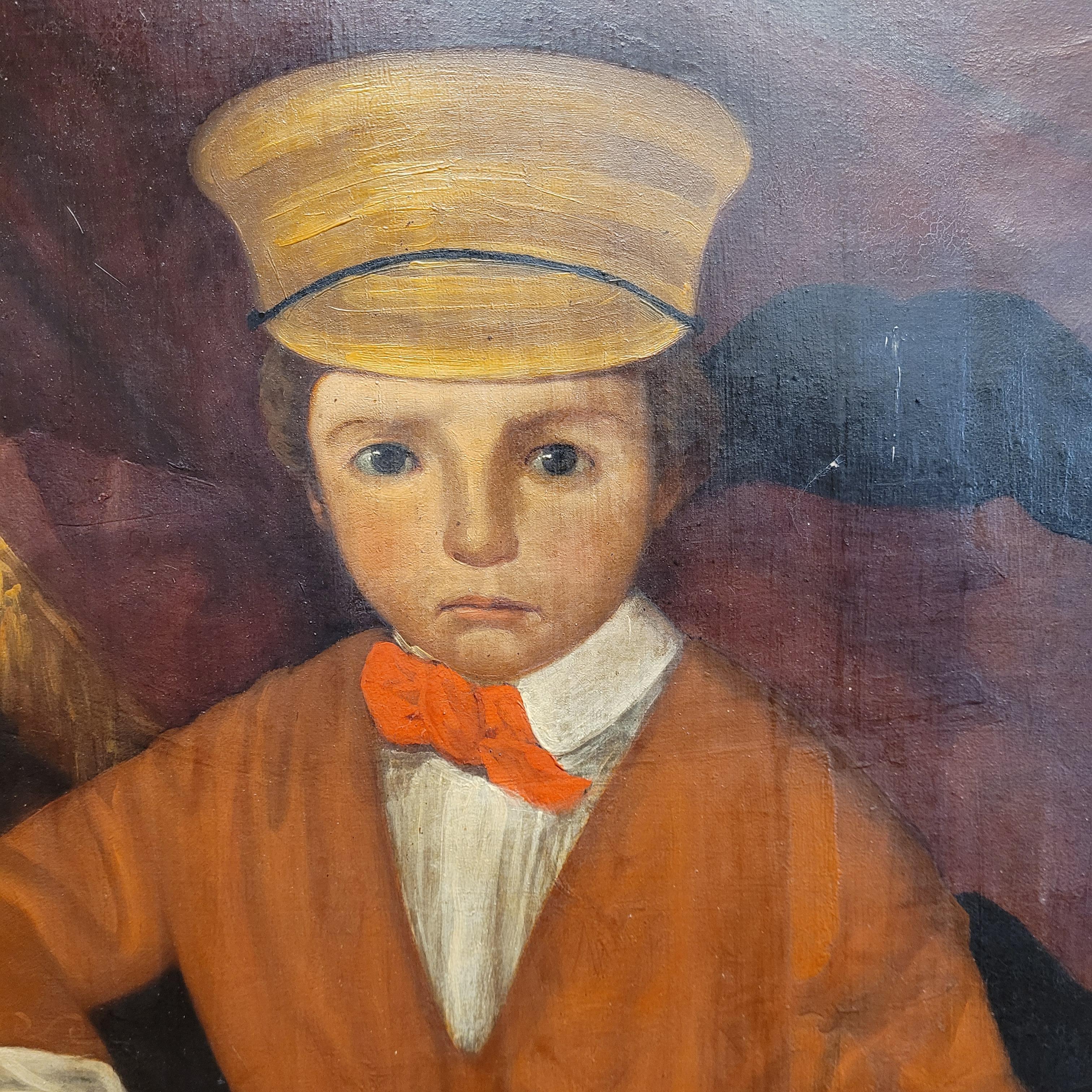 Oil on canvas Spanish “Portrait Toribio of Velasco and Viguri” - Romantic Painting by Unknown