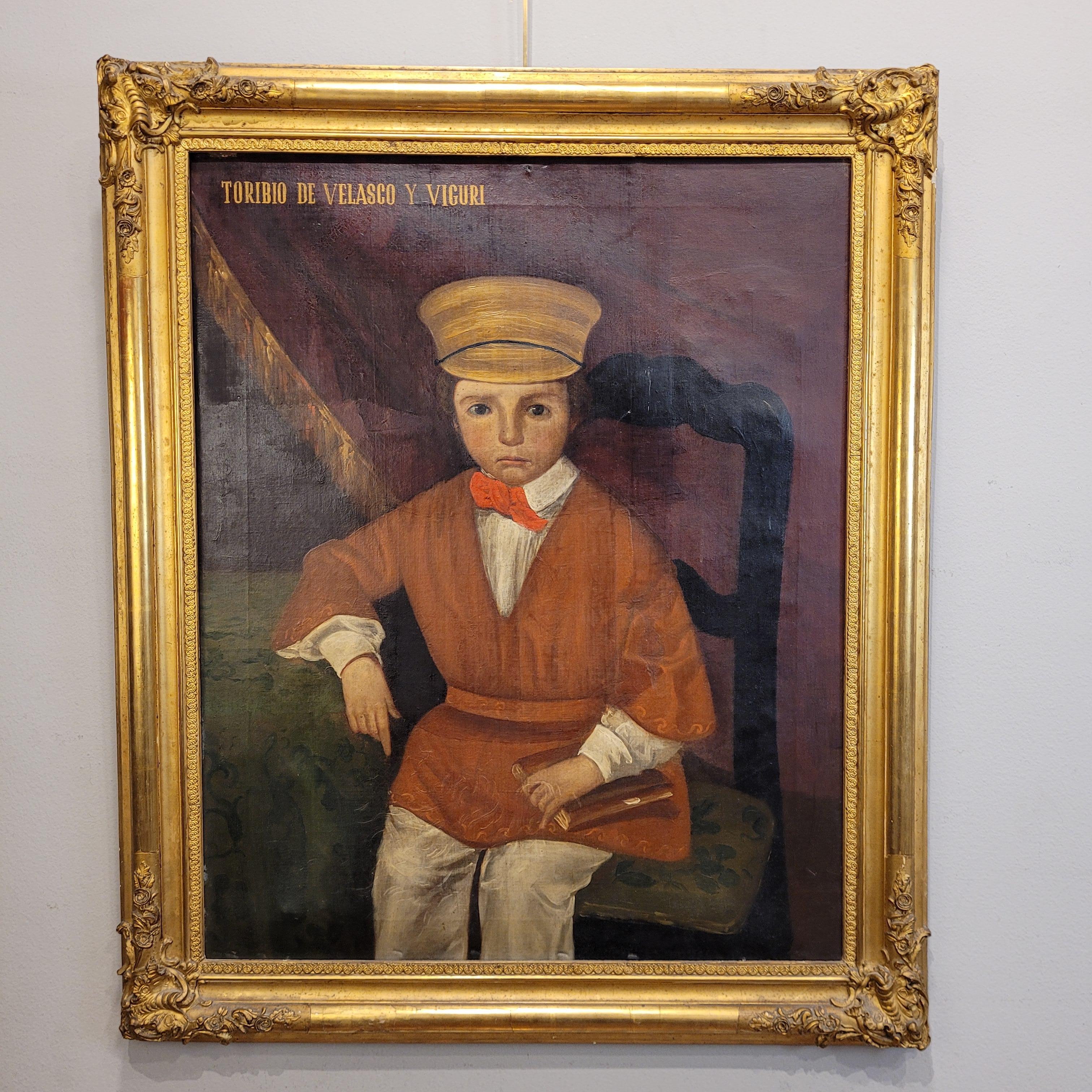 Oil on canvas Spanish “Portrait Toribio of Velasco and Viguri” For Sale 1