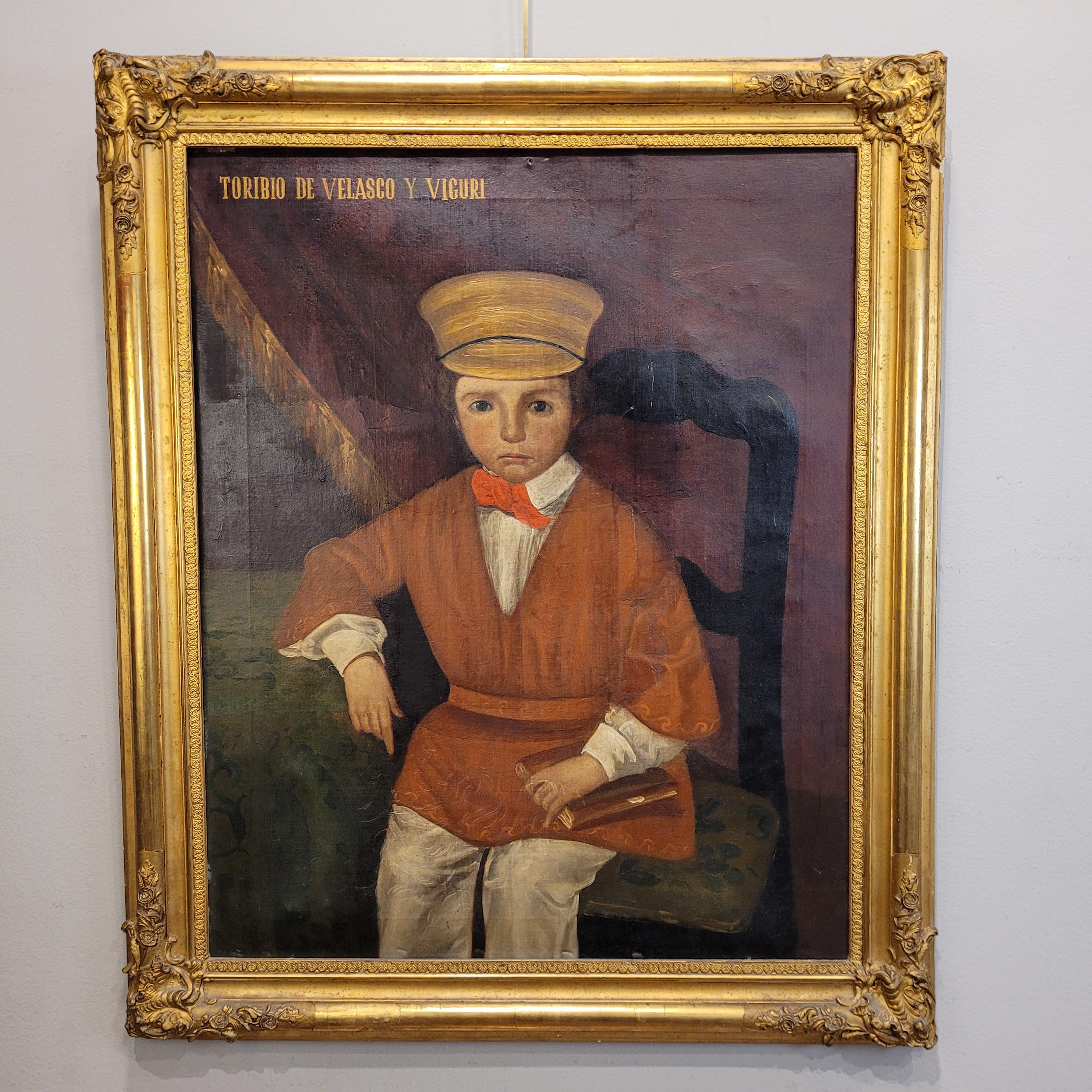 Oil on canvas Spanish “Portrait Toribio of Velasco and Viguri” For Sale 2