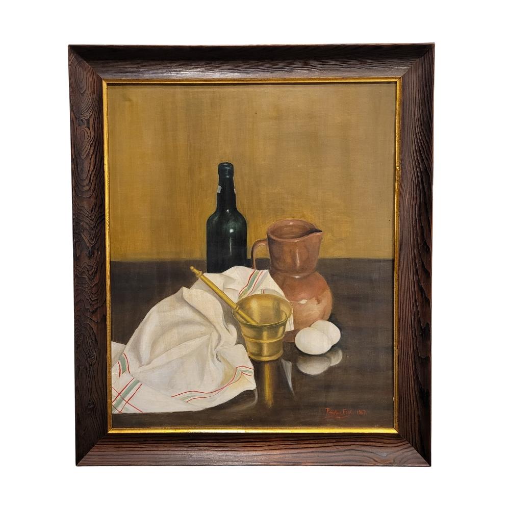 Unknown Still-Life Painting – Öl auf Leinwand "Stillleben" Spanisch, Kastilische Schule, Peñalba Font Spanien