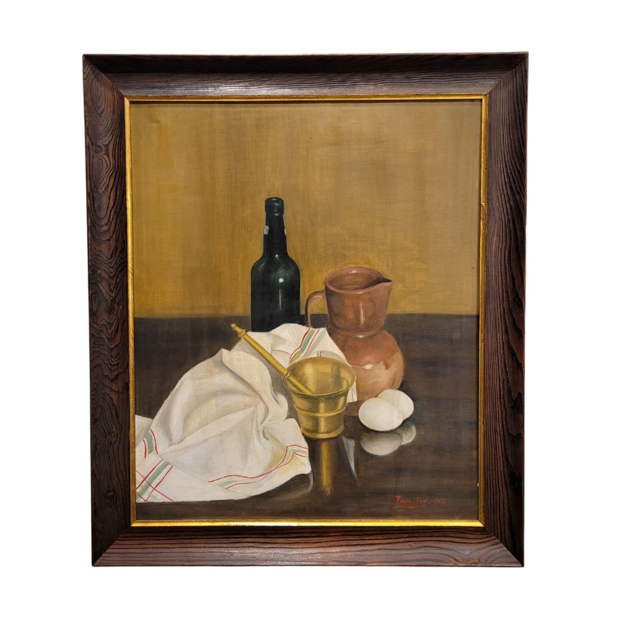 Still-Life Painting Unknown - Huile sur toile "Nature morte" Spanish School, Peñalba Font Espagne