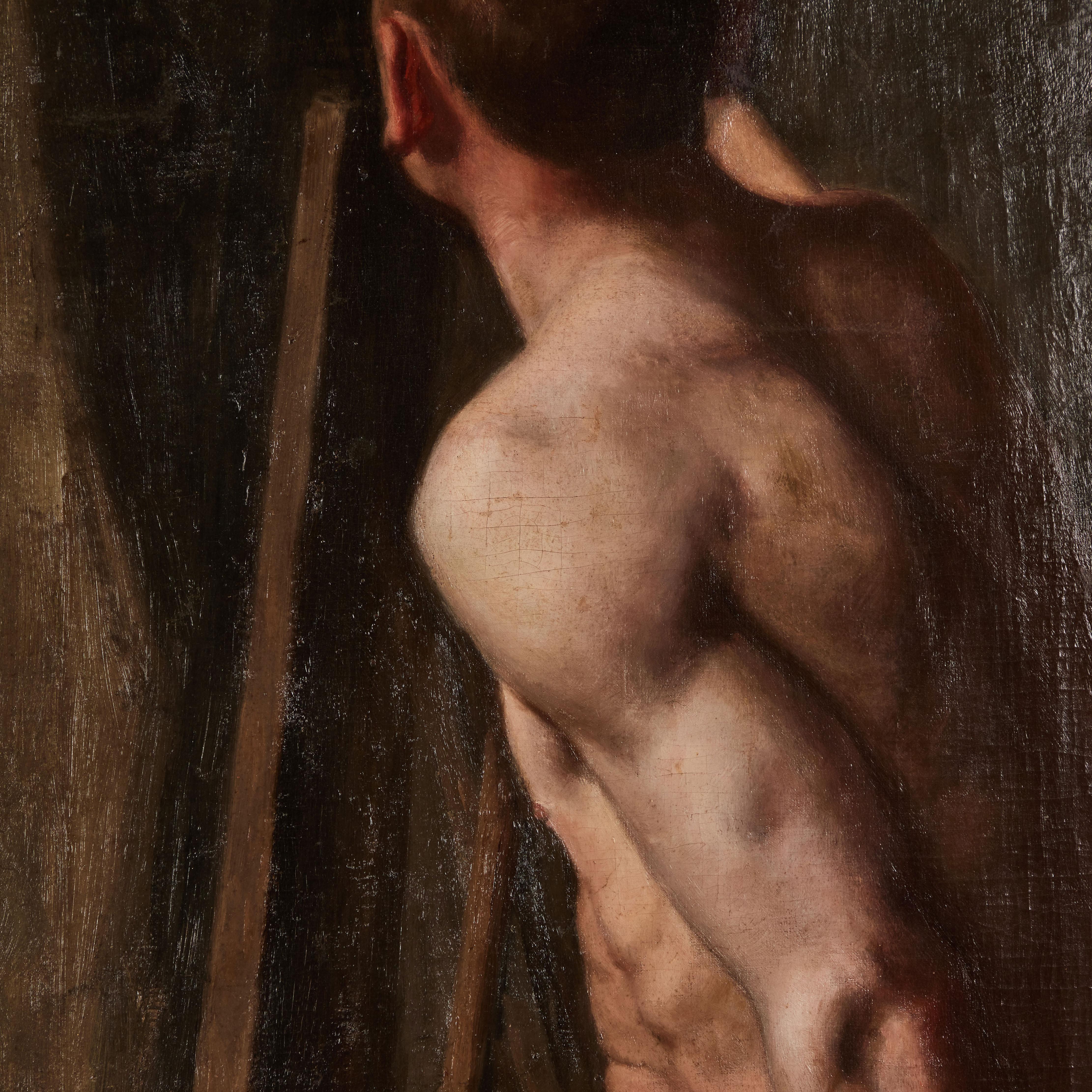 Oil on Canvas Study of a Male Nude For Sale 3
