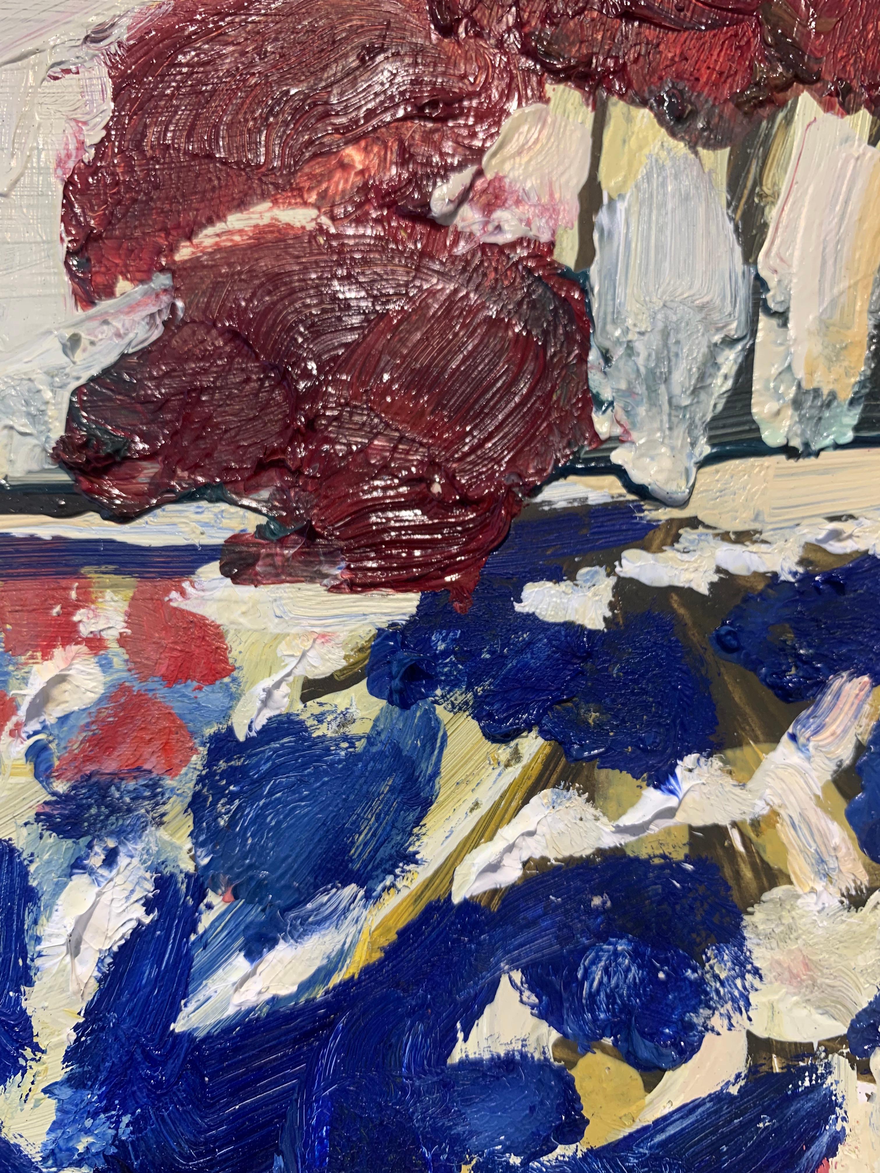 Pintura al óleo sobre tabla de yeso 