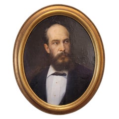 Huile sur panneau "Portrait d'homme" École française