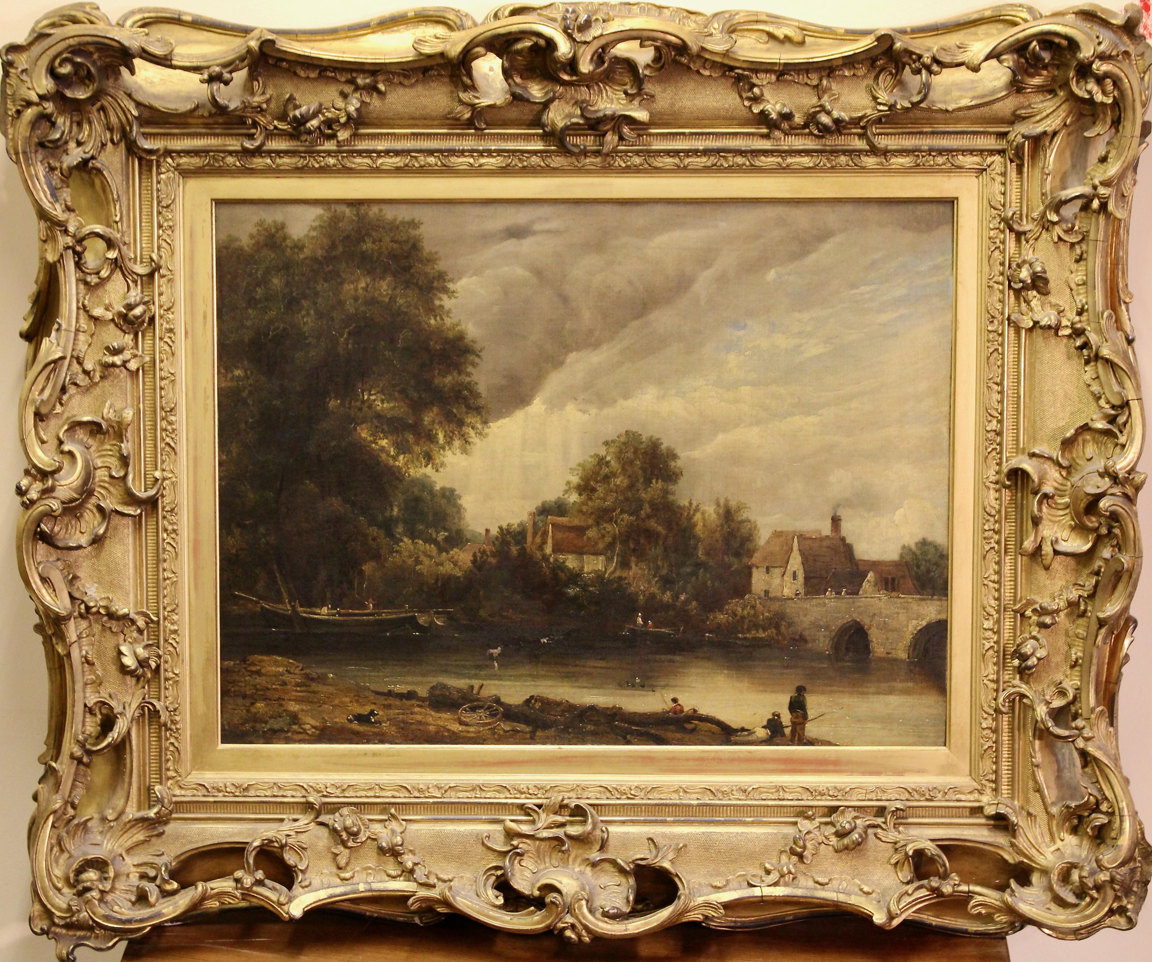 Peinture à l'huile, 19. e siècle. Artiste écossais et britannique. Paysage de chasse. - Painting de Unknown