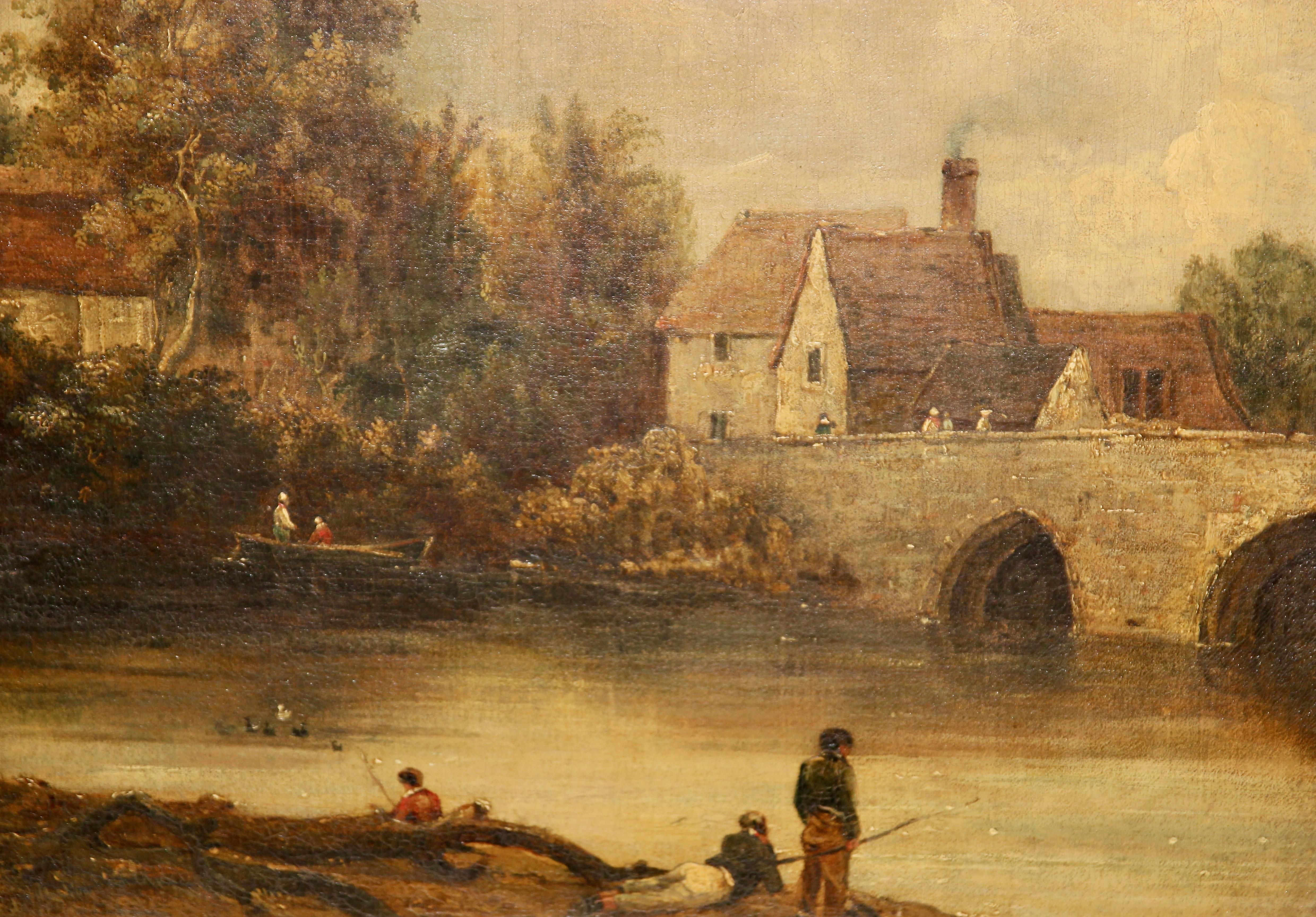 Peinture à l'huile, 19. e siècle. Artiste écossais et britannique. Paysage de chasse. en vente 1