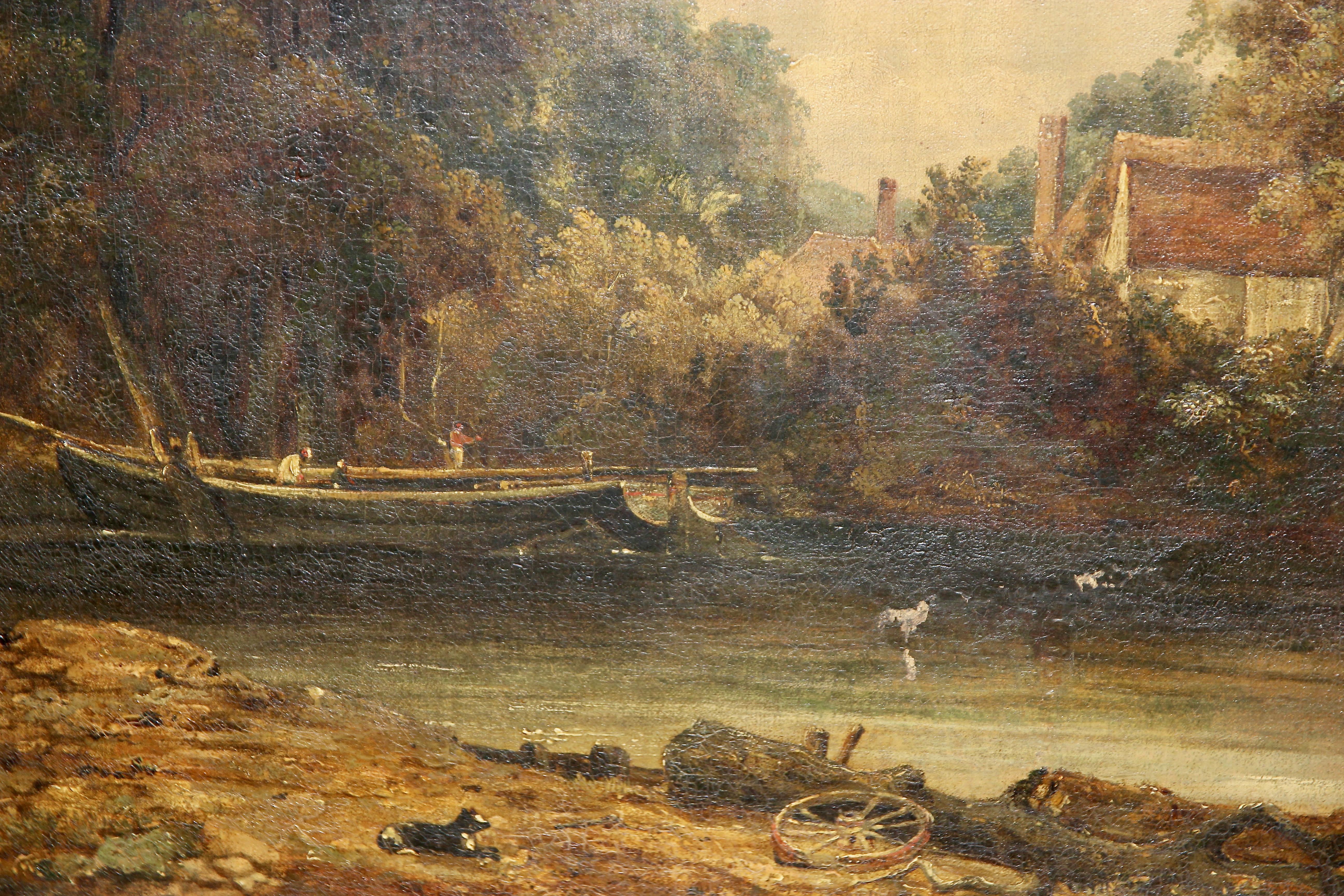 Oil Painting, 19. Century. Scottish, British Artist. Shore landscape. For Sale 1