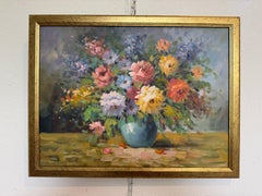 Peinture à l'huile Nature morte florale Bouquet, style impressionniste Fleurs Art original