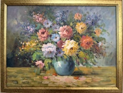Peinture à l'huile Nature morte florale Bouquet, style impressionniste Fleurs Art original