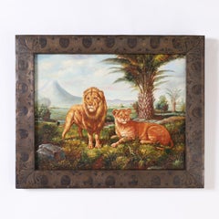 Oil Painting of African Lions by Maitland-Smith