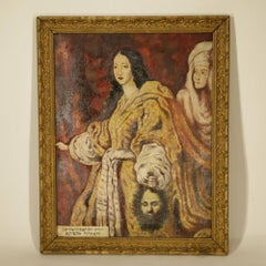 Oil Painting of Herodias' Daughter Holding the Severed Head of John the Baptist