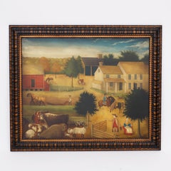 Oil Painting on Canvas of a Farm Scene