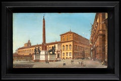 Oil Painting View Of Rome Palazzo Del Quirinale Rome 19th Century Grand Tour 