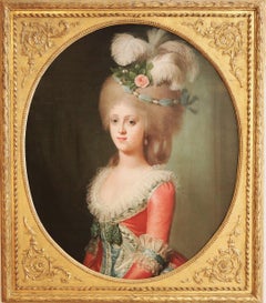 Oil Portrait, French 18th Century of an Austrian Princess, 1783   	