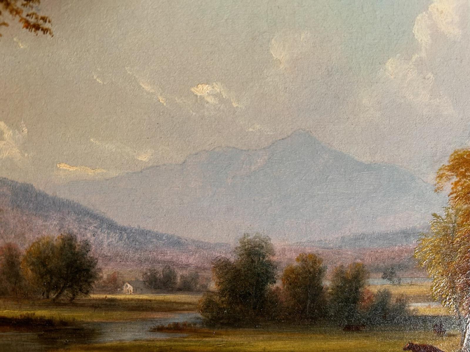Paesaggio del fiume Oil - Painting Hudson River School di Unknown