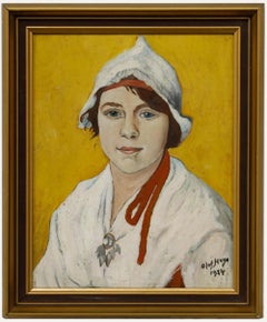 Olaf Hugo - Swedish School 1924 Oil, The Milkmaid