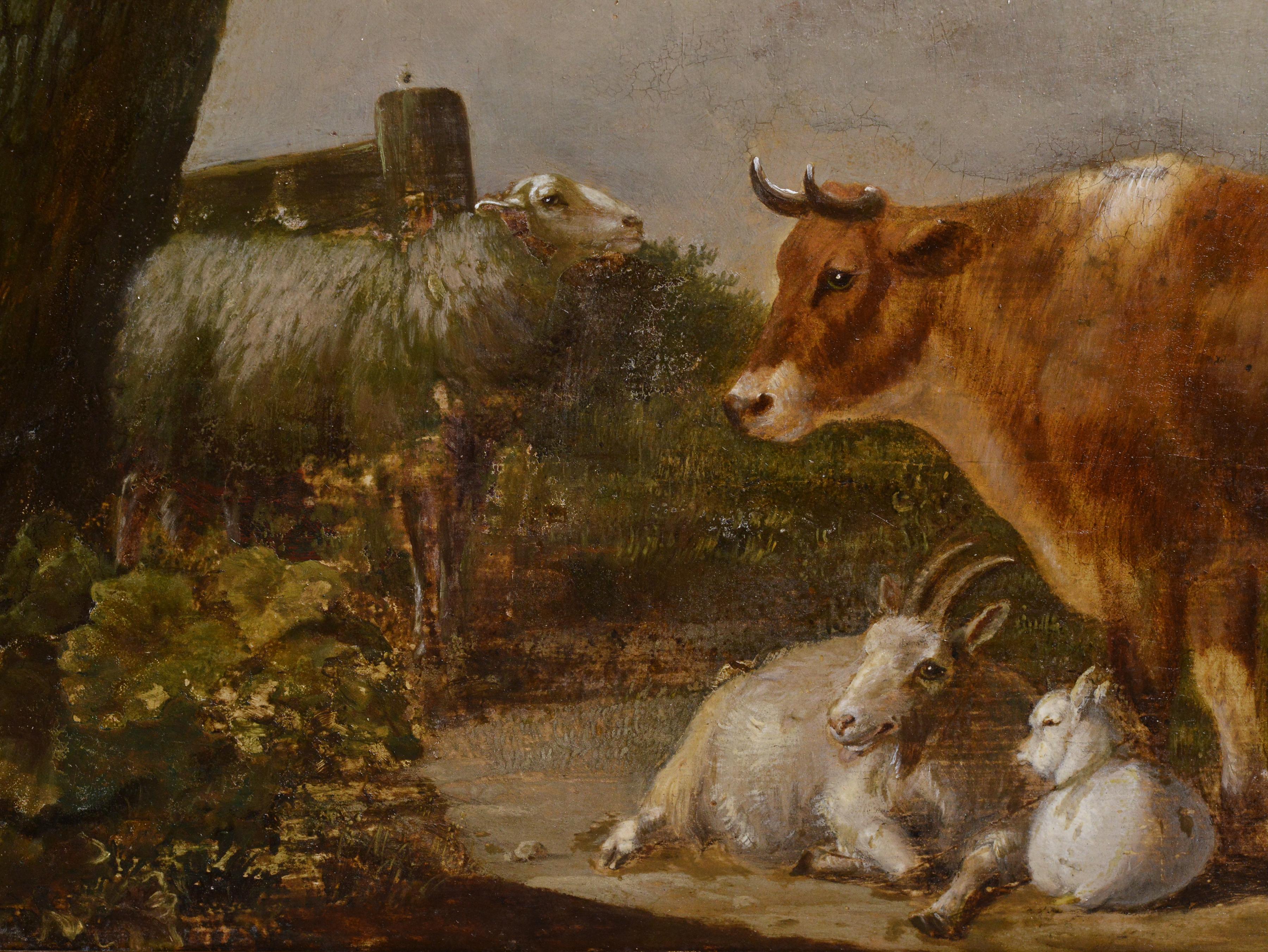 Antiguo paisaje pastoral barroco Pintura al óleo del siglo XVII del maestro holandés - Painting Barroco de Unknown
