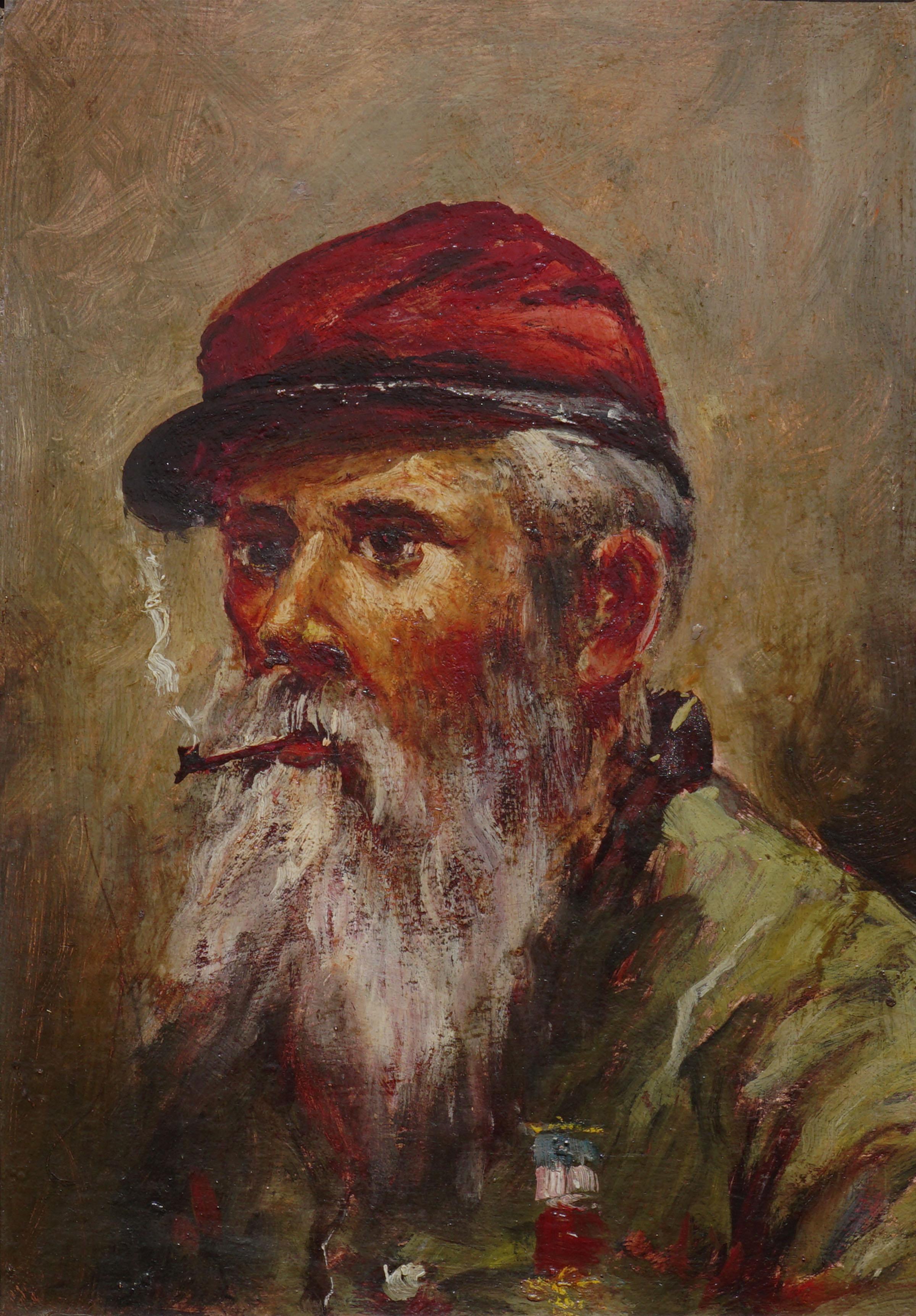 Portrait d'honneur d'un soldat de la vieille guerre civile, début du 20e siècle - Painting de Unknown