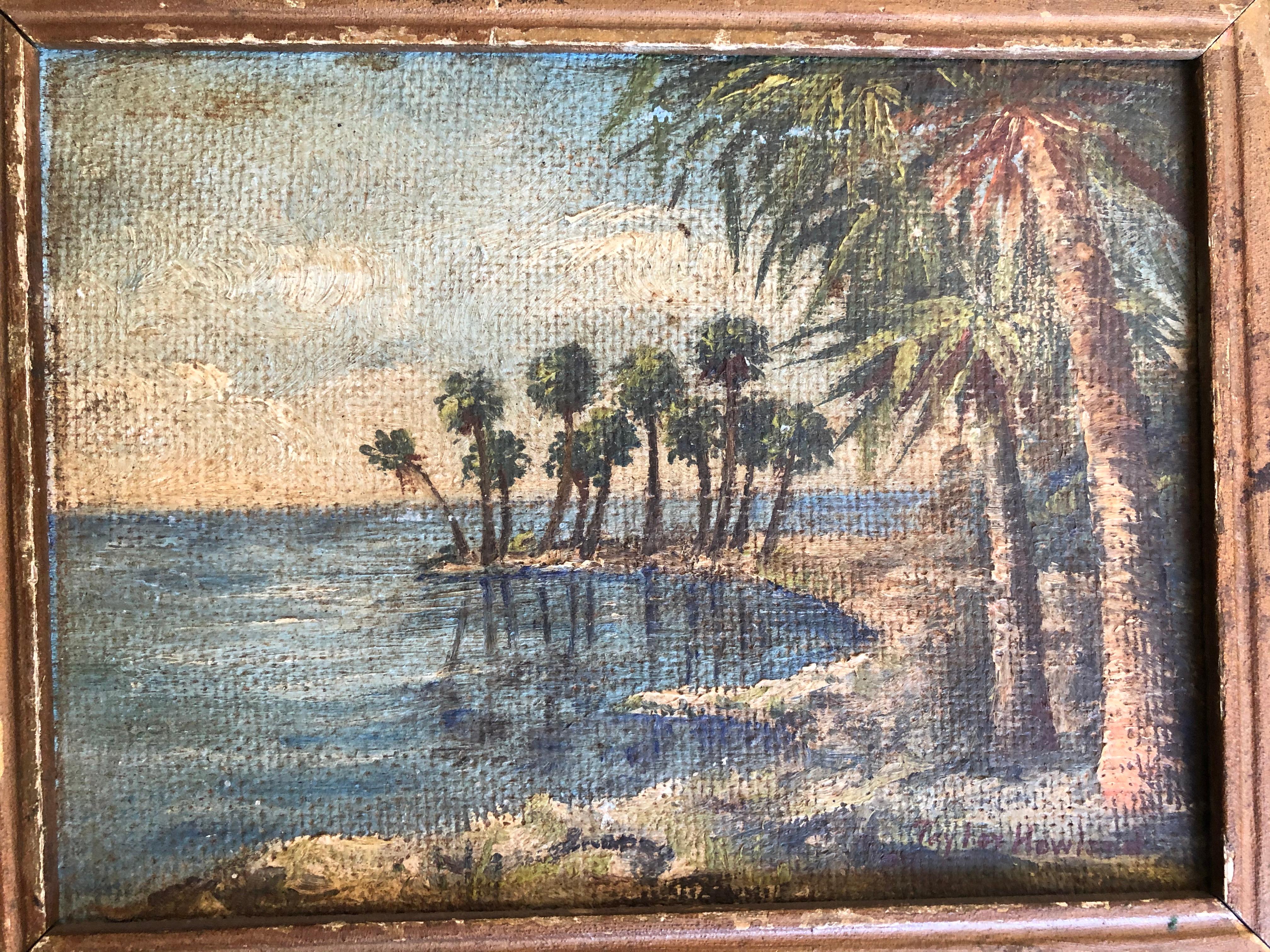 Unknown Landscape Painting - Old Hawaii Oil on Board