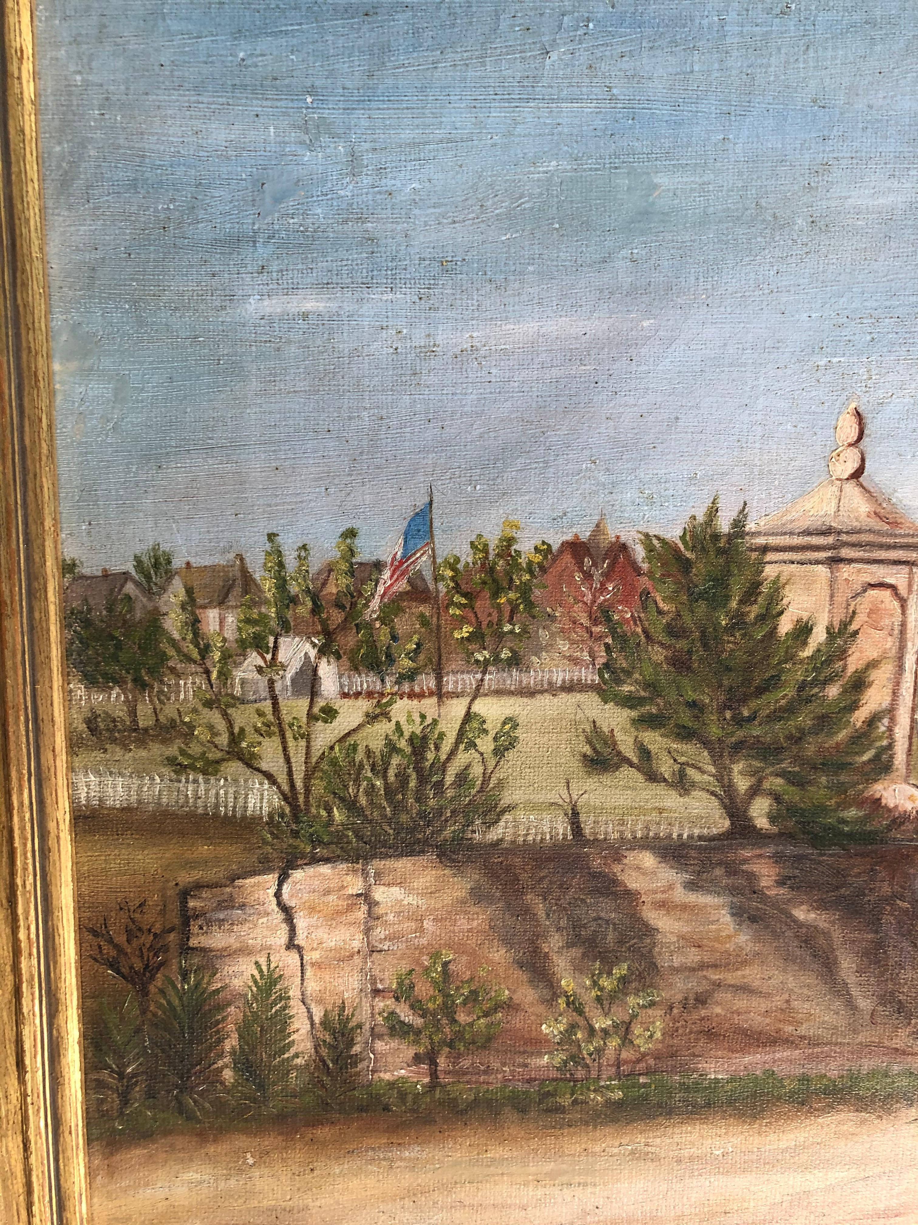 The Gates of St Augustine, la vieille Floride - Marron Landscape Painting par Unknown