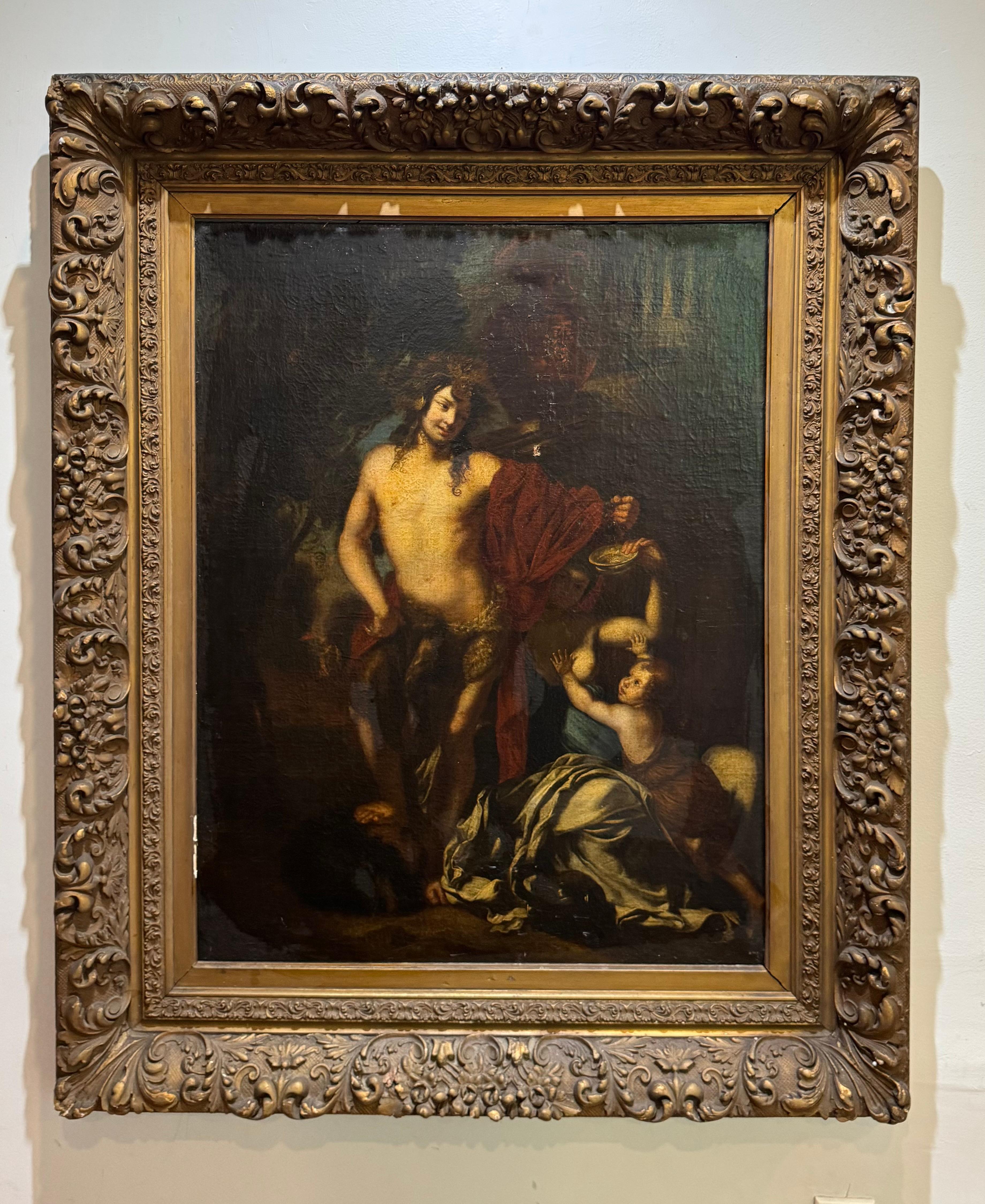 Figurative Painting di Unknown - Antico Maestro del 17° secolo: Zeus e Ganimede, nudo maschile