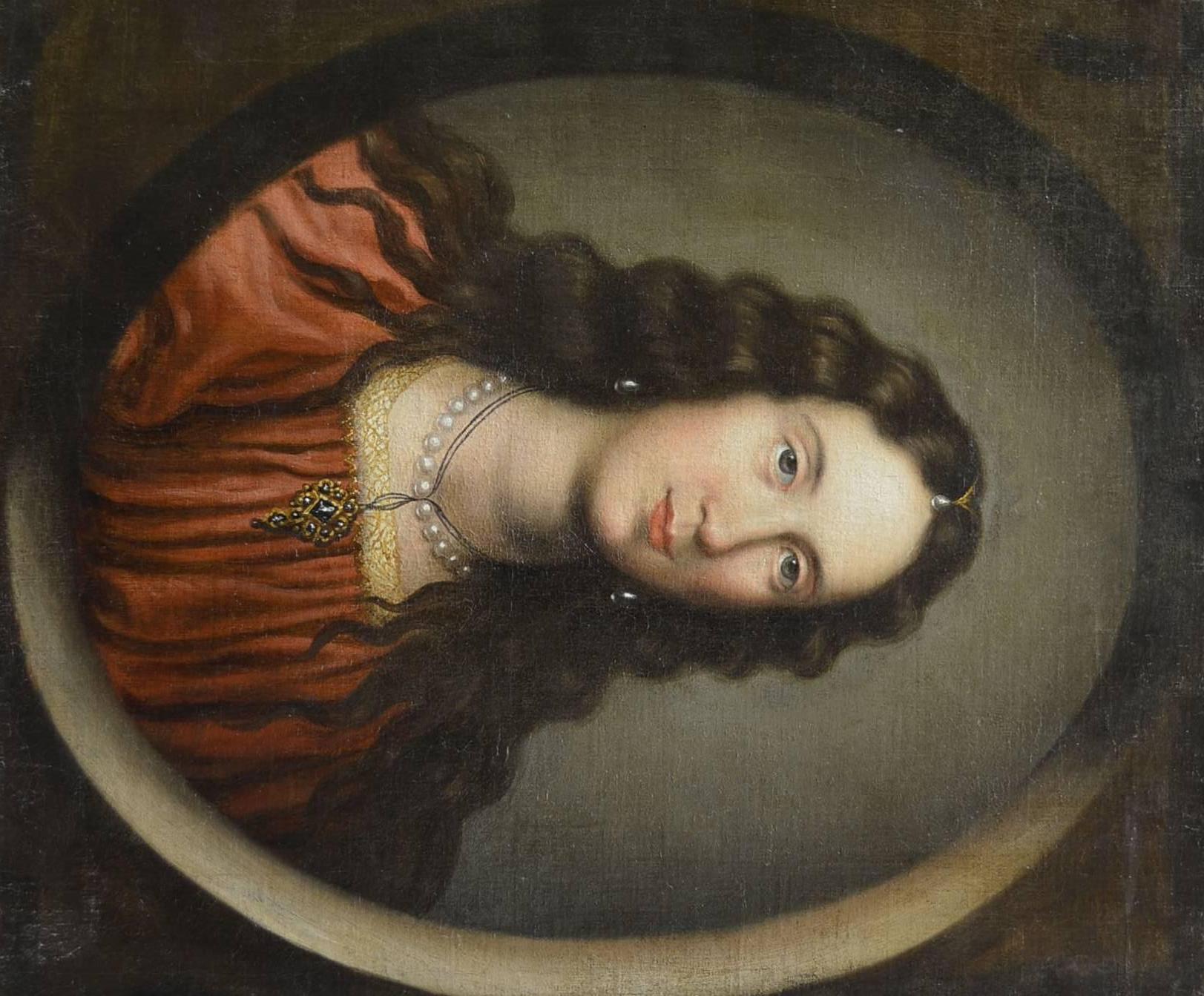 Altes italienisches Meisterporträt eines jungen Mädchens aus dem 17. Jahrhundert. – Painting von Unknown