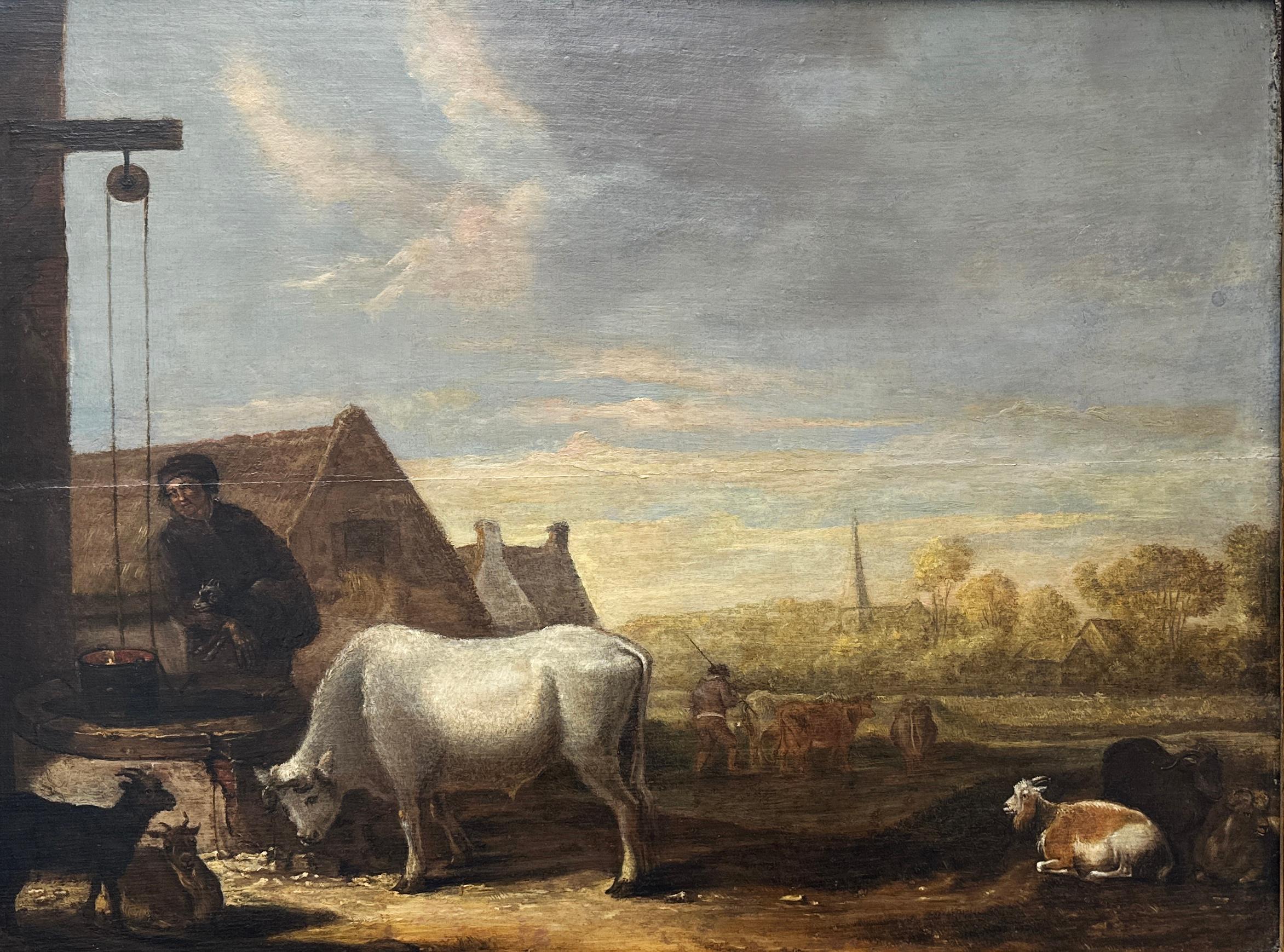 Ancien Maître Huile sur Bois 17ème Siècle Pays-Bas Flamands Wood - Painting de Unknown