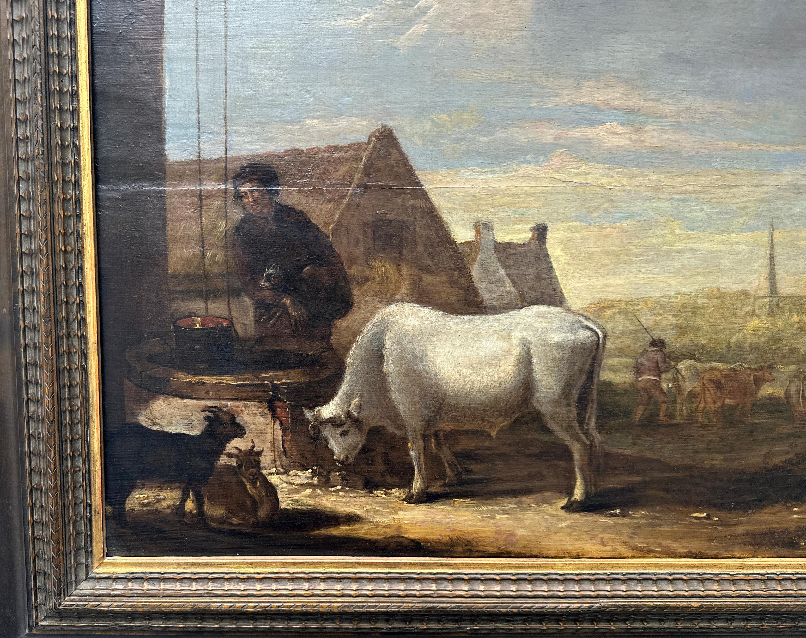 Ancien Maître Huile sur Bois 17ème Siècle Pays-Bas Flamands Wood - Maîtres anciens Painting par Unknown