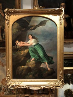 OLD MASTER OIL PAINTING 18th CENTURY Scottish School FINE DETAIL GOLD GILT FRAME