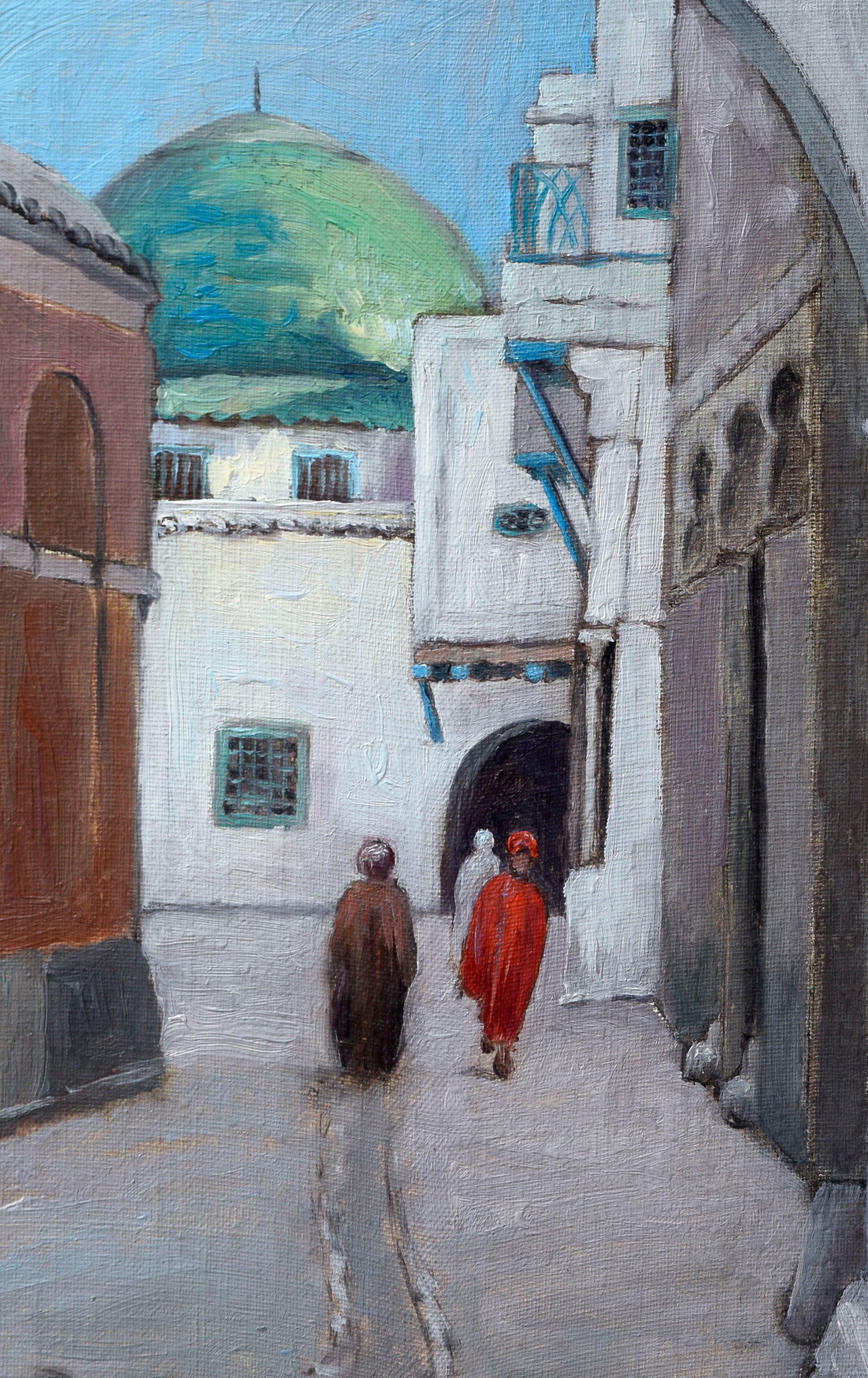 Old Morocco Street Scene - Painting by Unknown