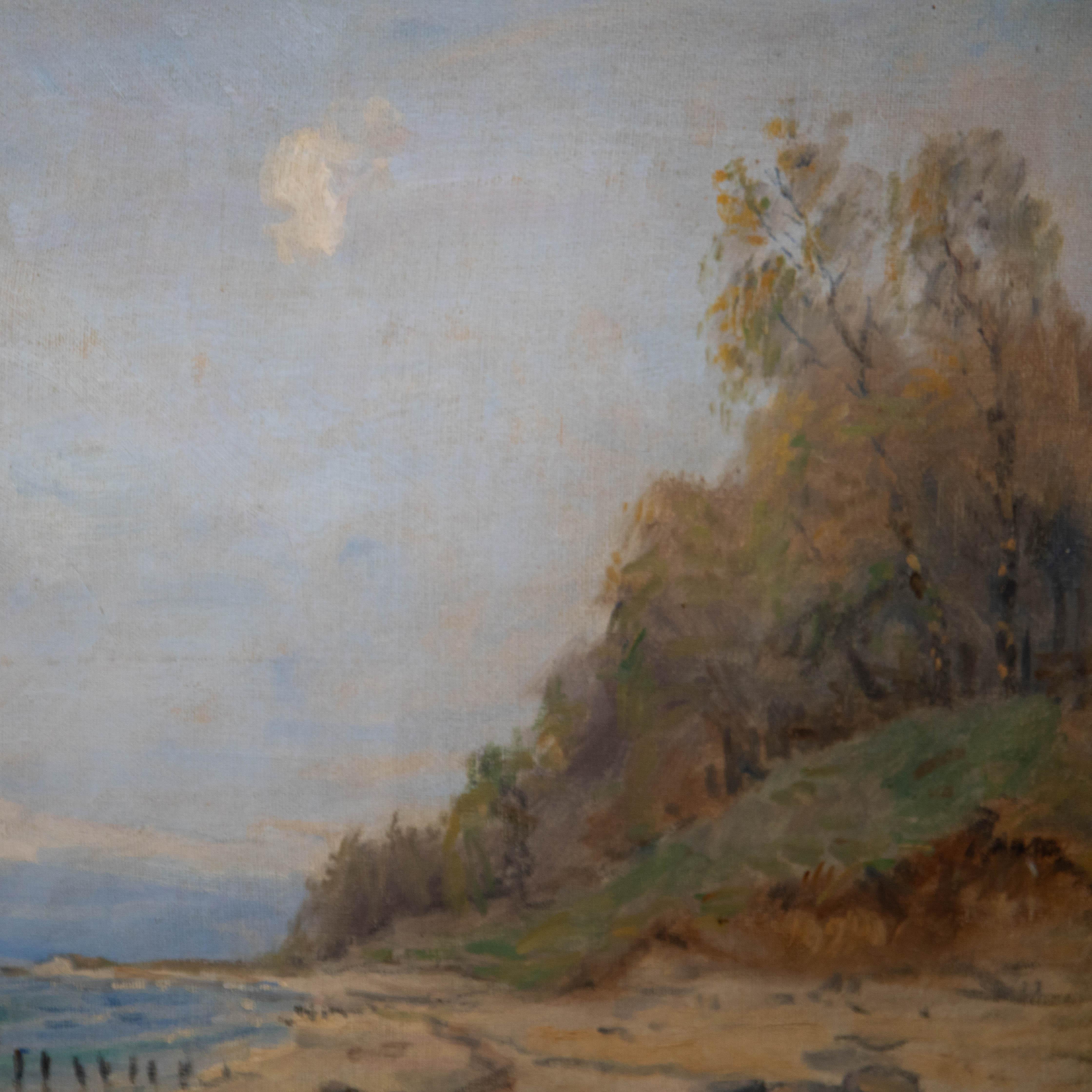 Ole Due (1895-1925) - Early 20th Century Oil, Beach Motif For Sale 1