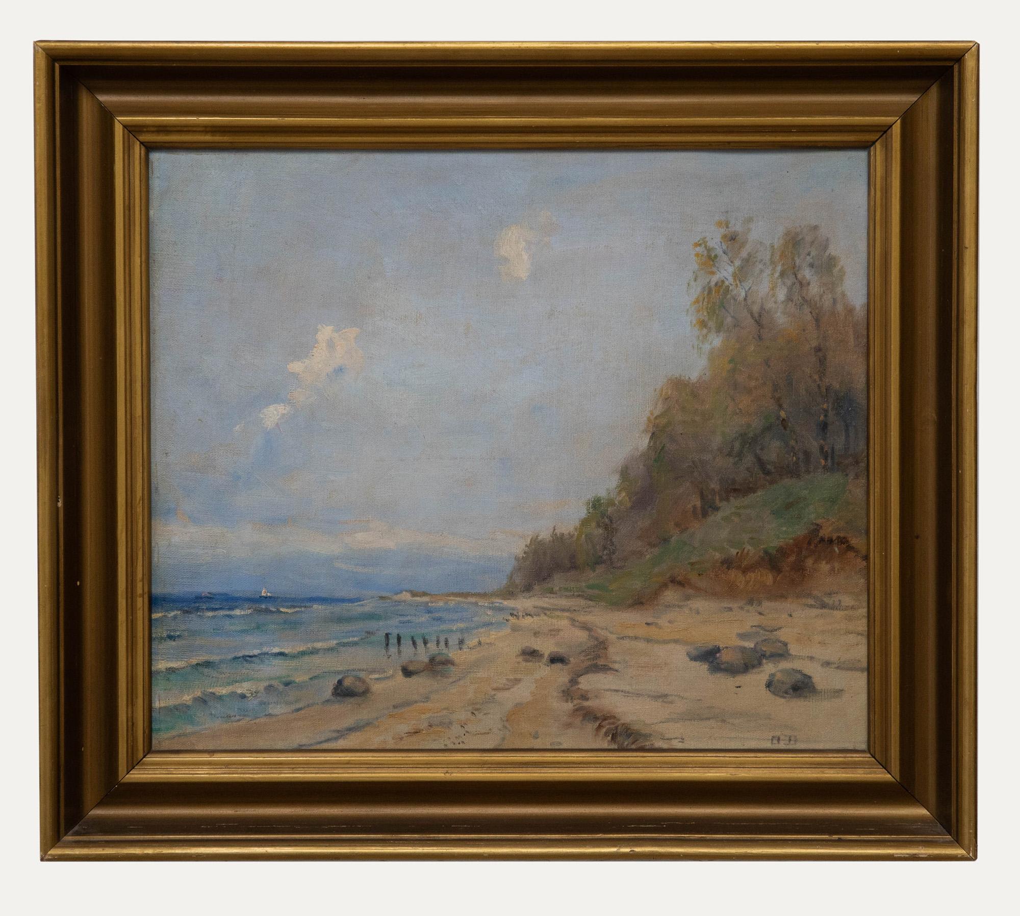 Unknown Figurative Painting - Ole Due (1895-1925) - Early 20th Century Oil, Beach Motif
