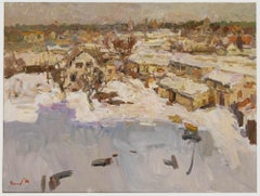 Oleksandr Khrapachov (geb. 1981) - Contemporary Oil, Schnee auf der Townes am See