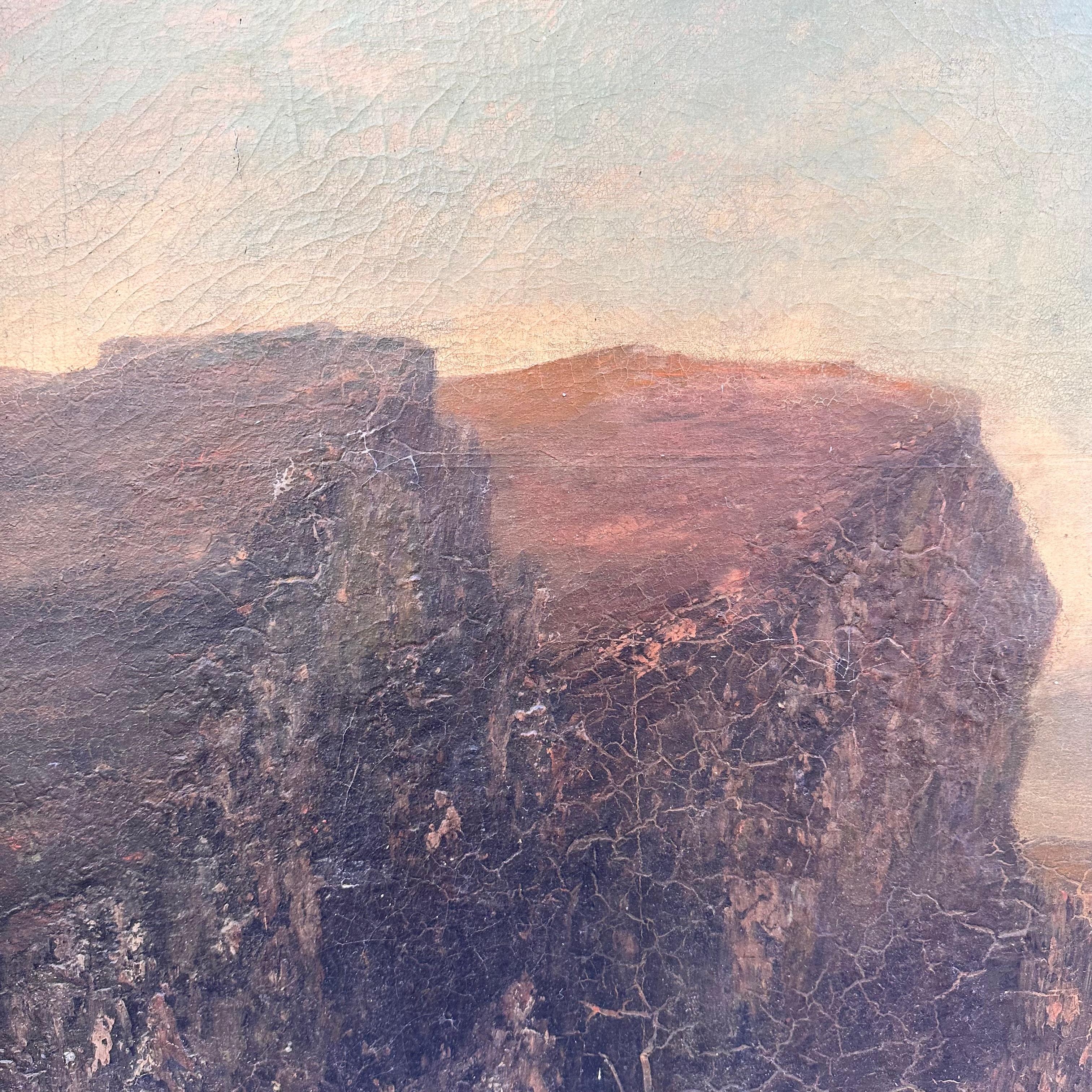 Oil on canvas English Romanticism Landscape with Tiger en vente 9