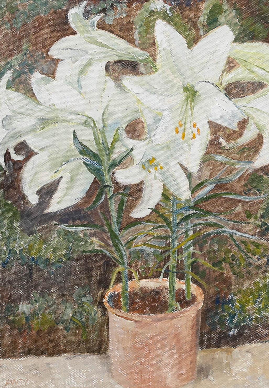 Olga Awty (1928-2014) - 20e siècle Huile, Lys - Painting de Unknown