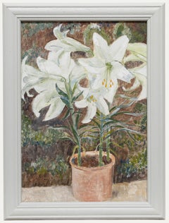 Olga Awty (1928-2014) - 20. Jahrhundert Öl, Lilien